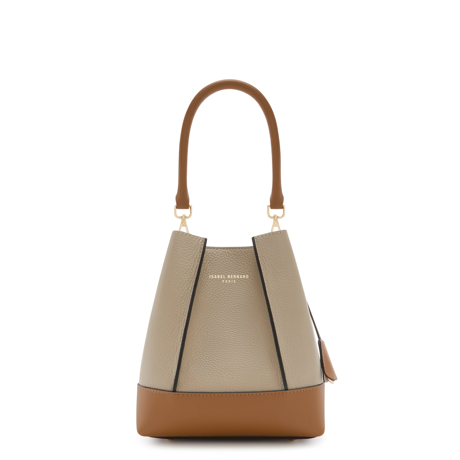 Femme Forte Minette taupe calfskin leather handbag -  - Isabel Bernard