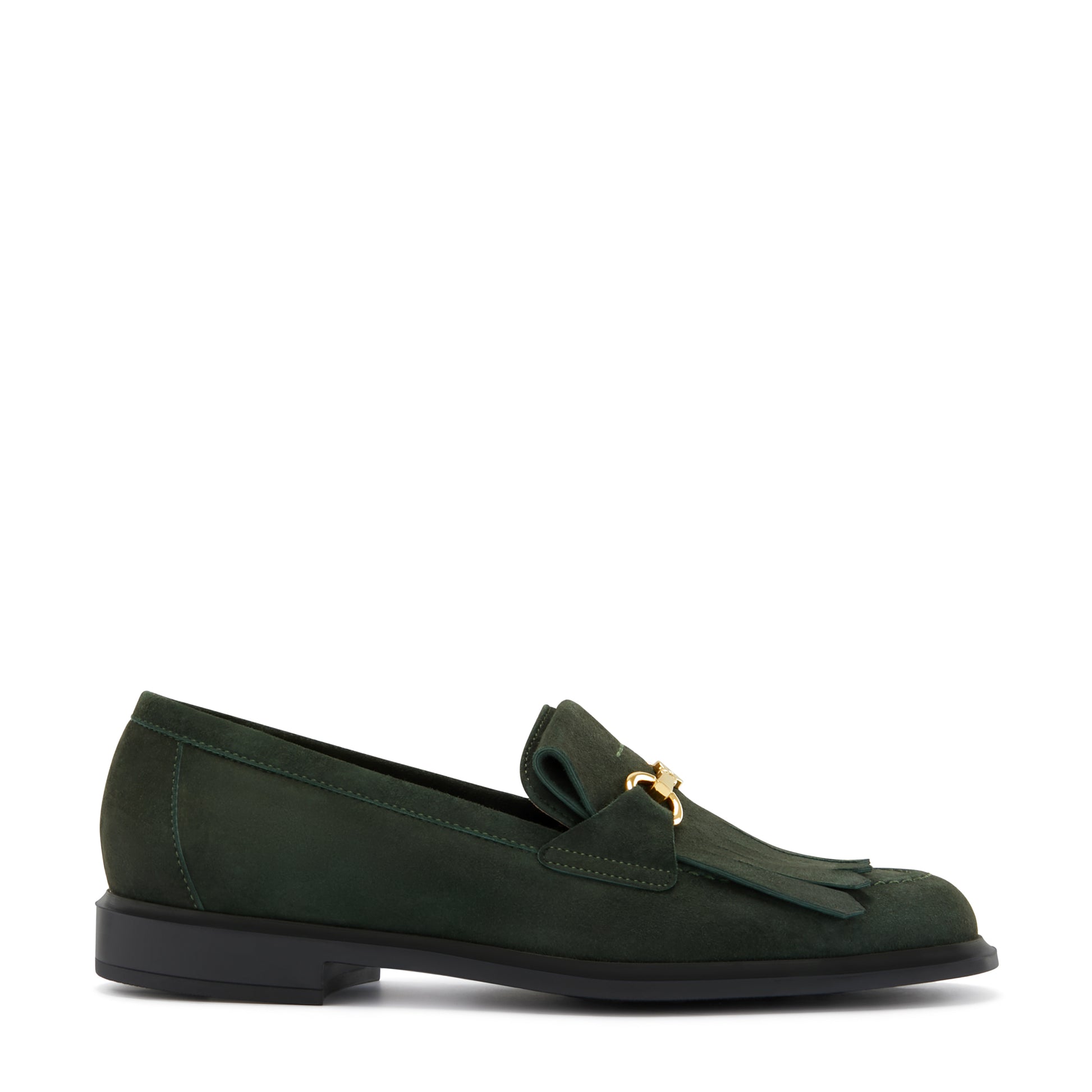 Vendôme Lave dark green suede loafers -  - Isabel Bernard