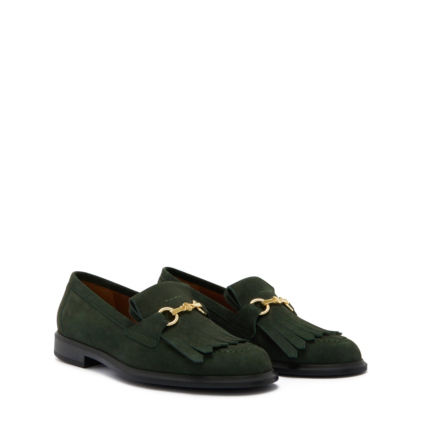 Vendôme Lave dark green suede loafers -  - Isabel Bernard