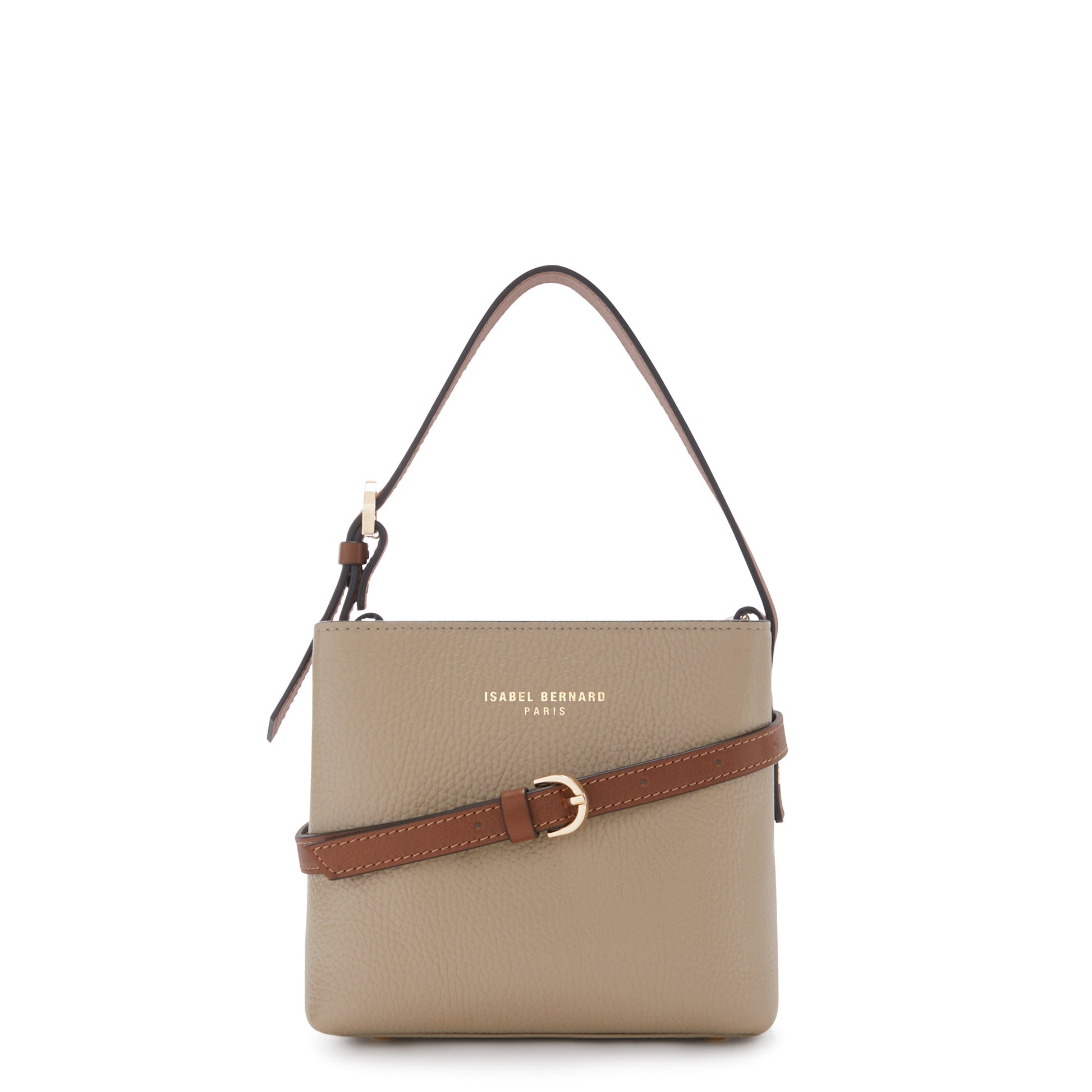 Honoré Adriane Mini taupe leather handbag calfskin leather -  - Isabel Bernard