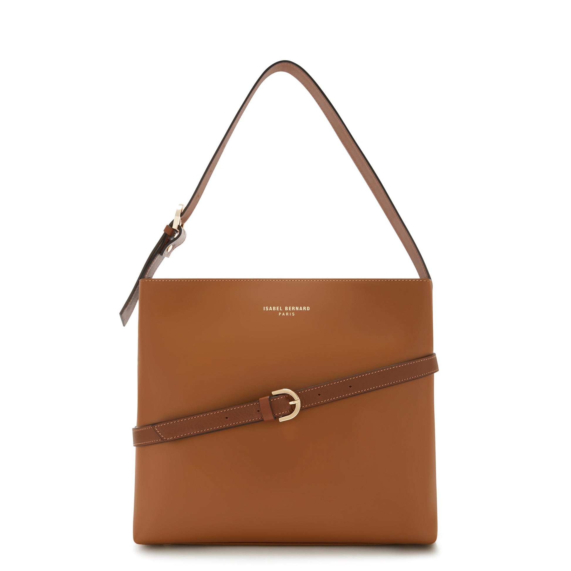 Honoré Adriane Midi cognac leather shoulder bag calfskin leather -  - Isabel Bernard