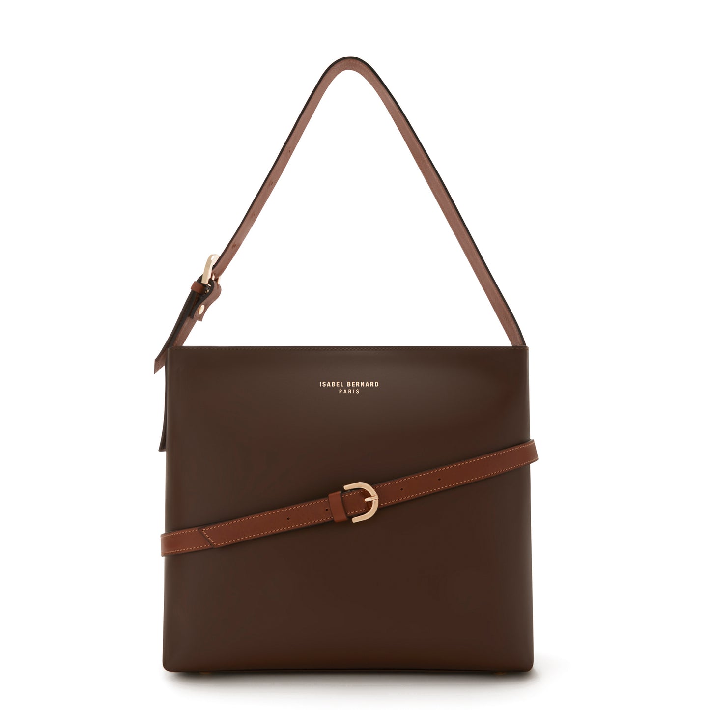 Honoré Adriane Midi brown leather shoulder bag calfskin leather -  - Isabel Bernard