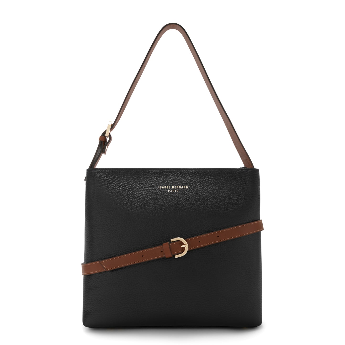 Honoré Adriane Midi black leather shoulder bag calfskin leather -  - Isabel Bernard