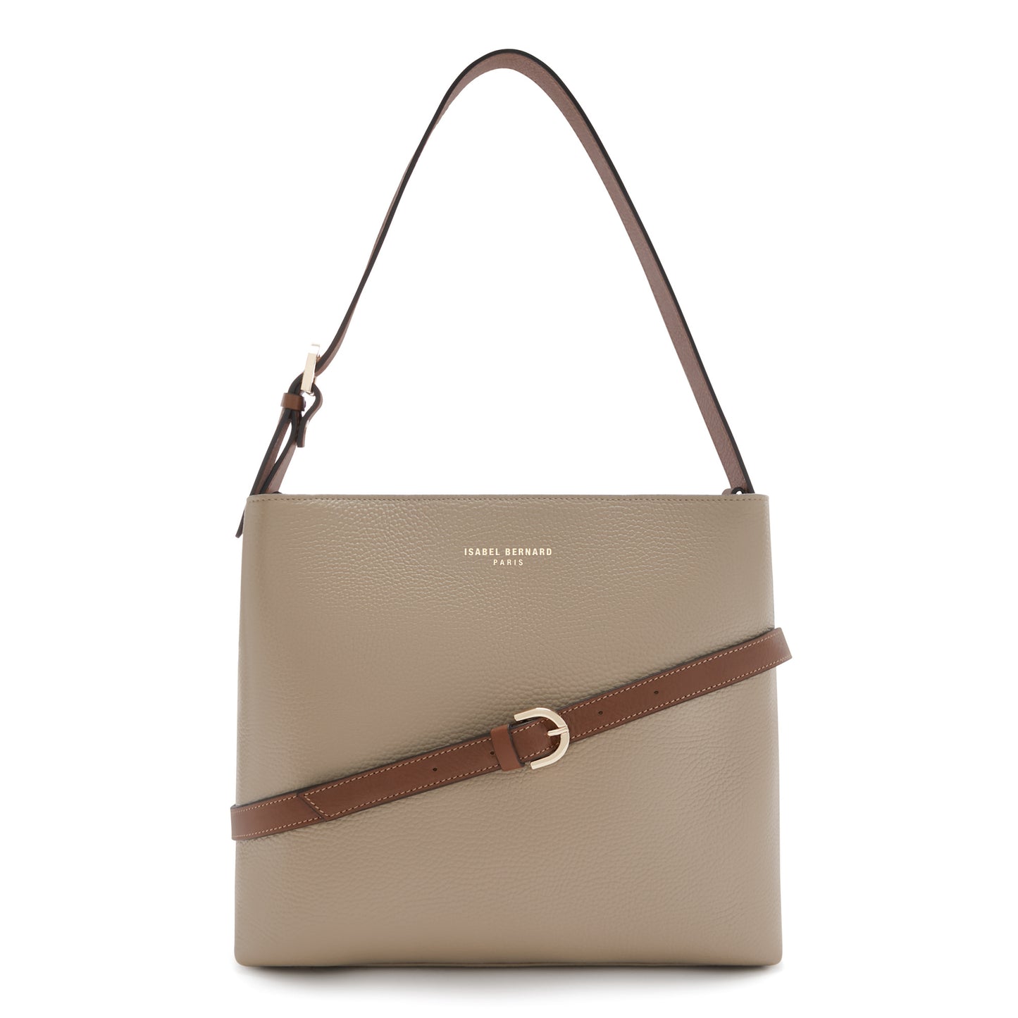 Honoré Adriane Midi taupe leather shoulder bag calfskin leather -  - Isabel Bernard