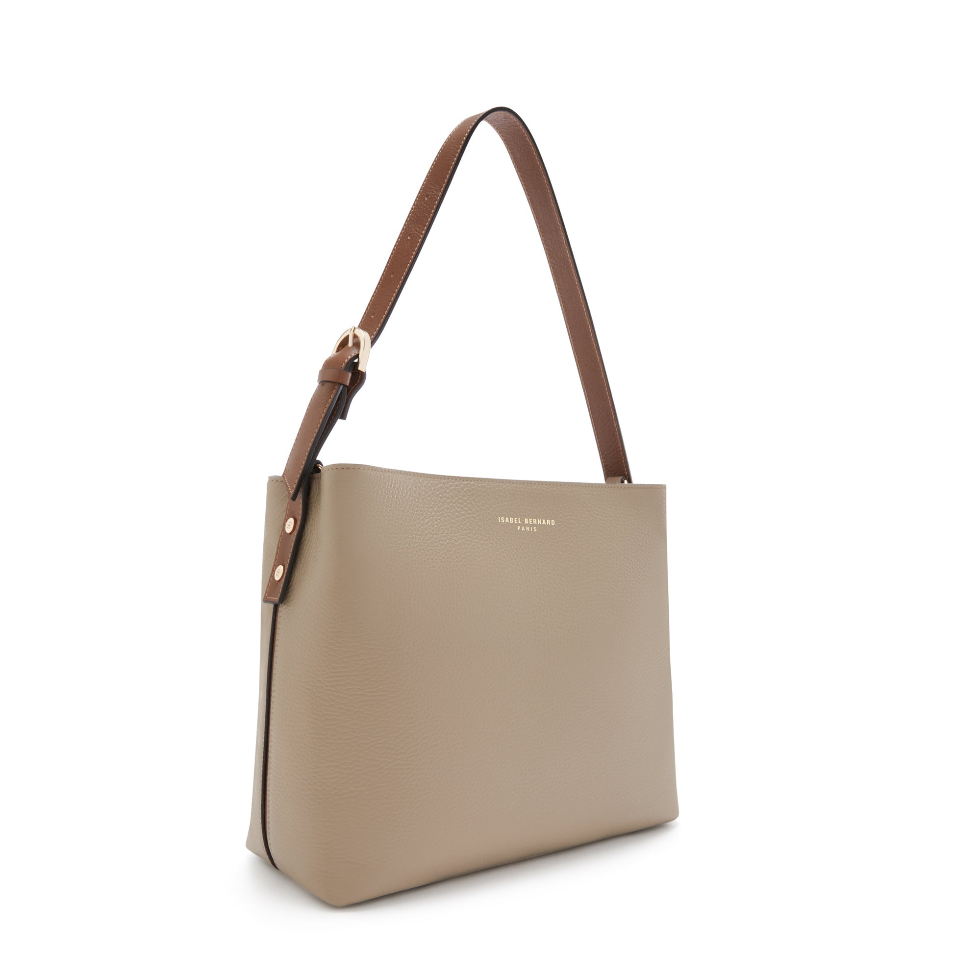 Honoré Adriane Midi taupe leather shoulder bag calfskin leather -  - Isabel Bernard