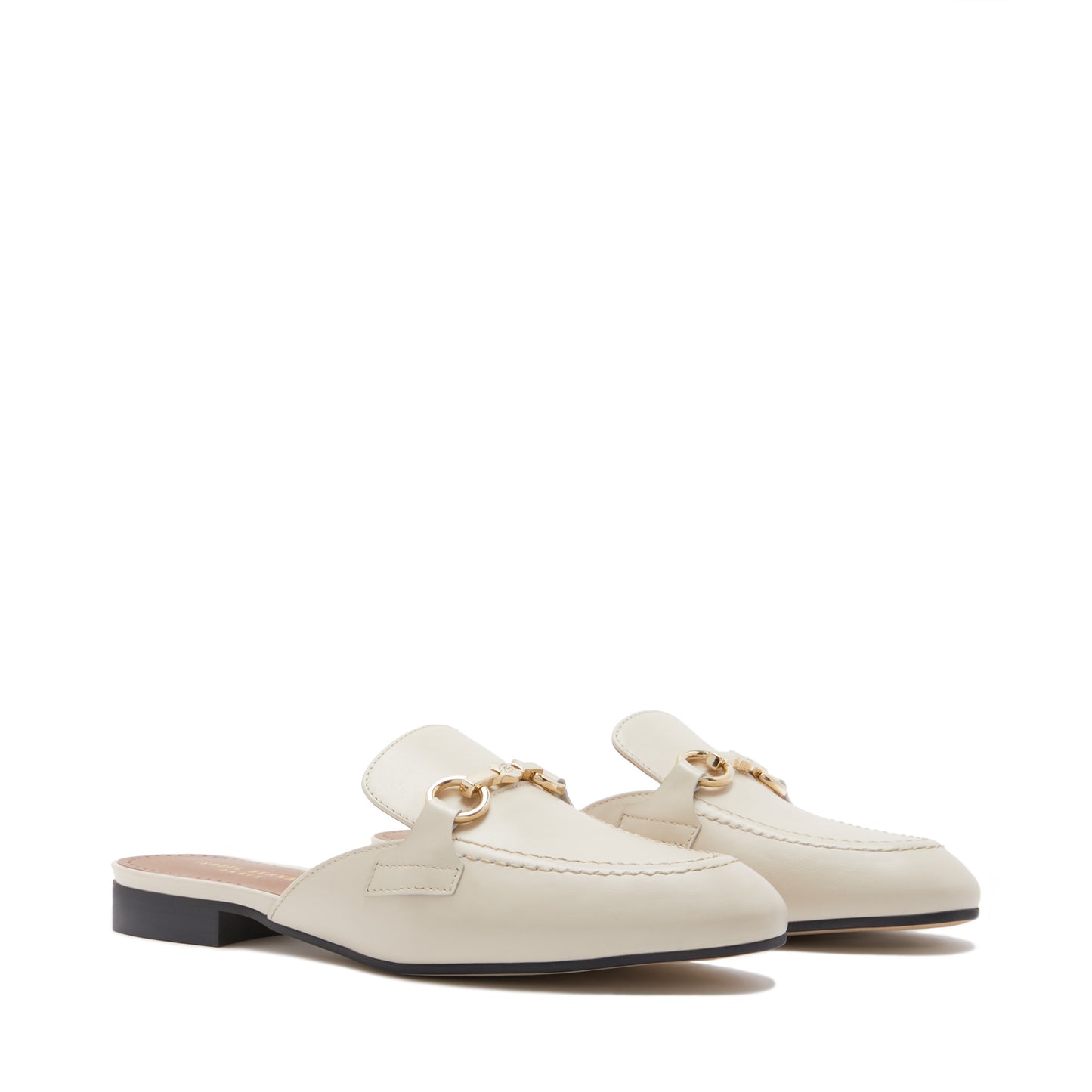 Vendôme Fleur crème calfskin leather backless loafers -  - Isabel Bernard