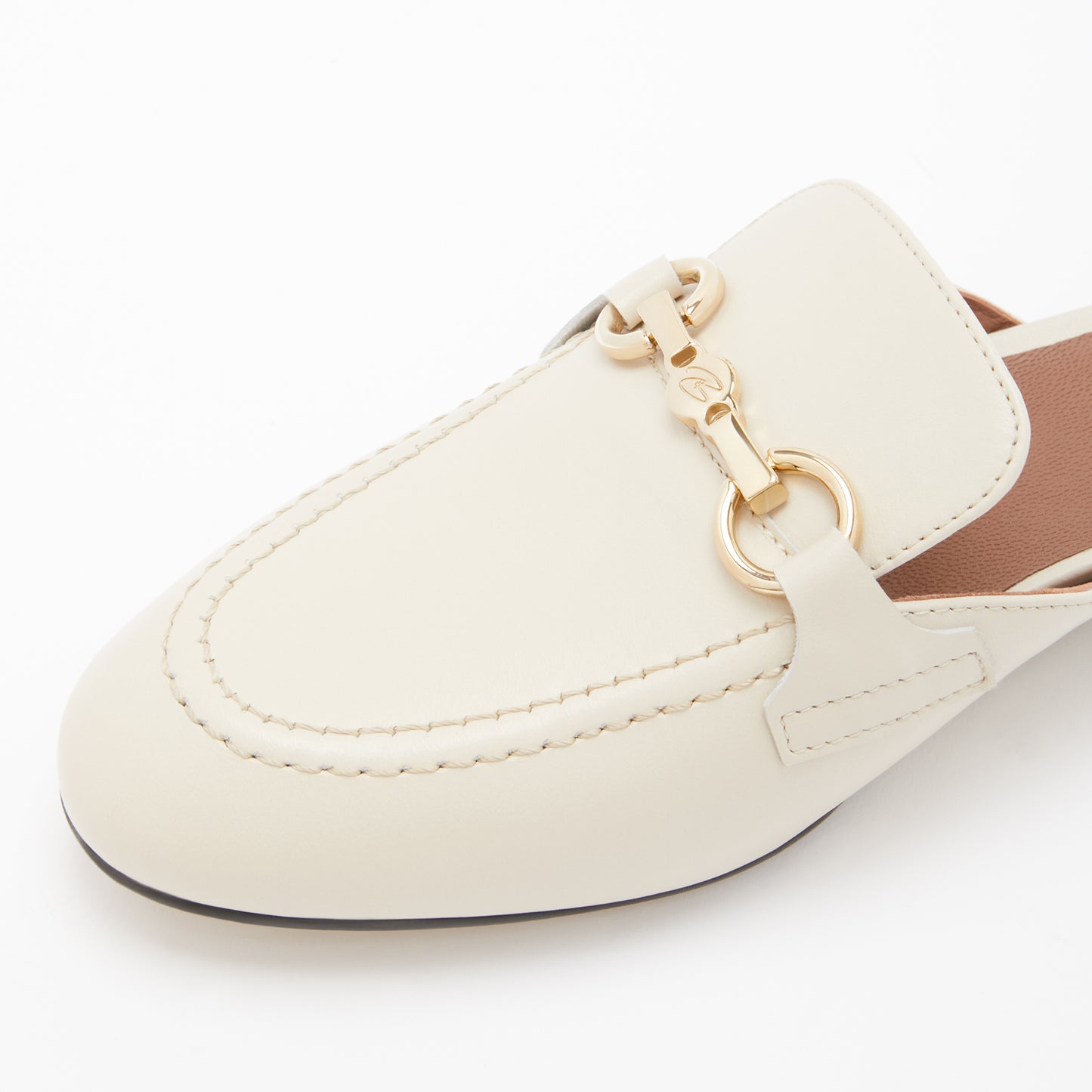 Vendôme Fleur crème calfskin leather backless loafers -  - Isabel Bernard