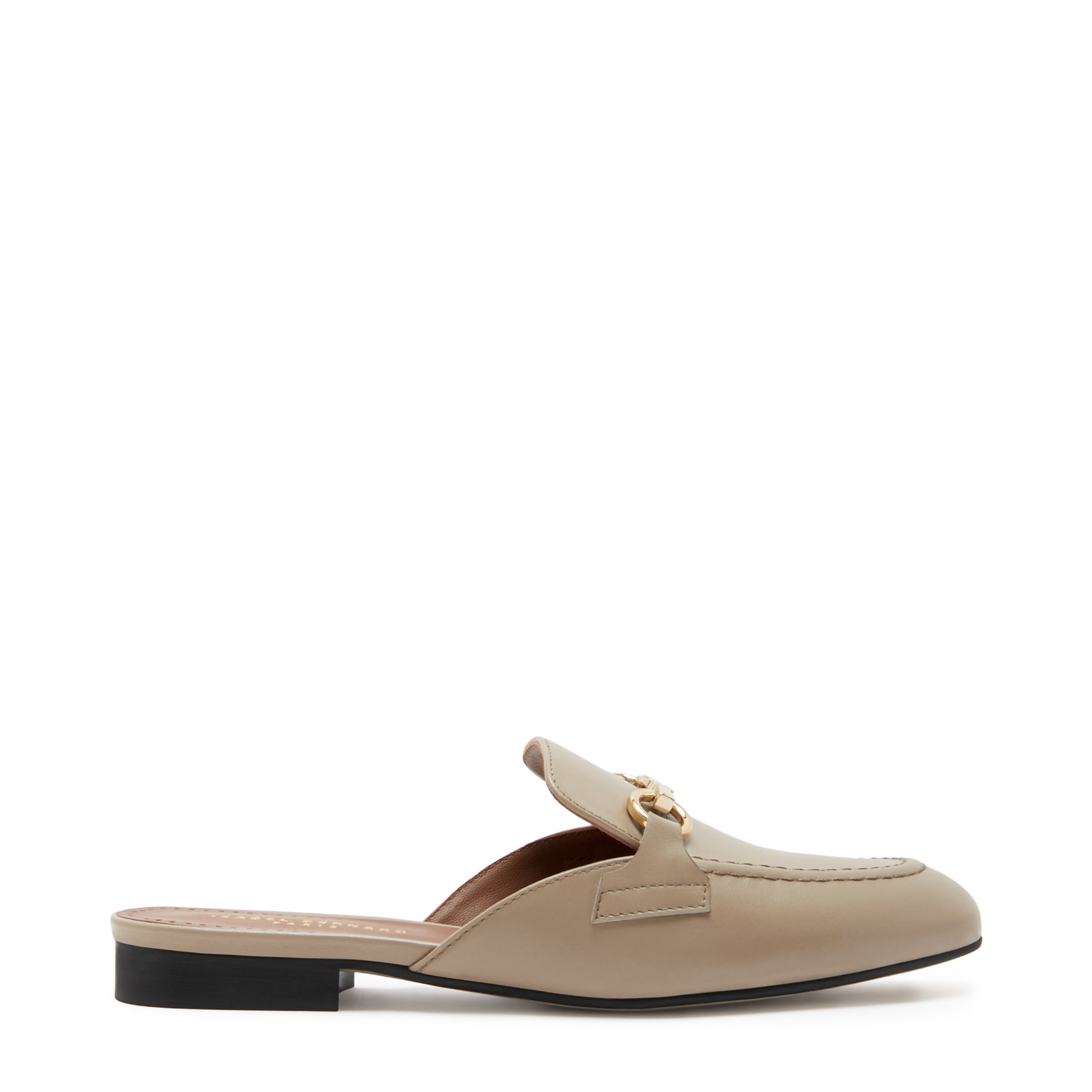 Vendôme Fleur taupe calfskin leather backless loafers -  - Isabel Bernard