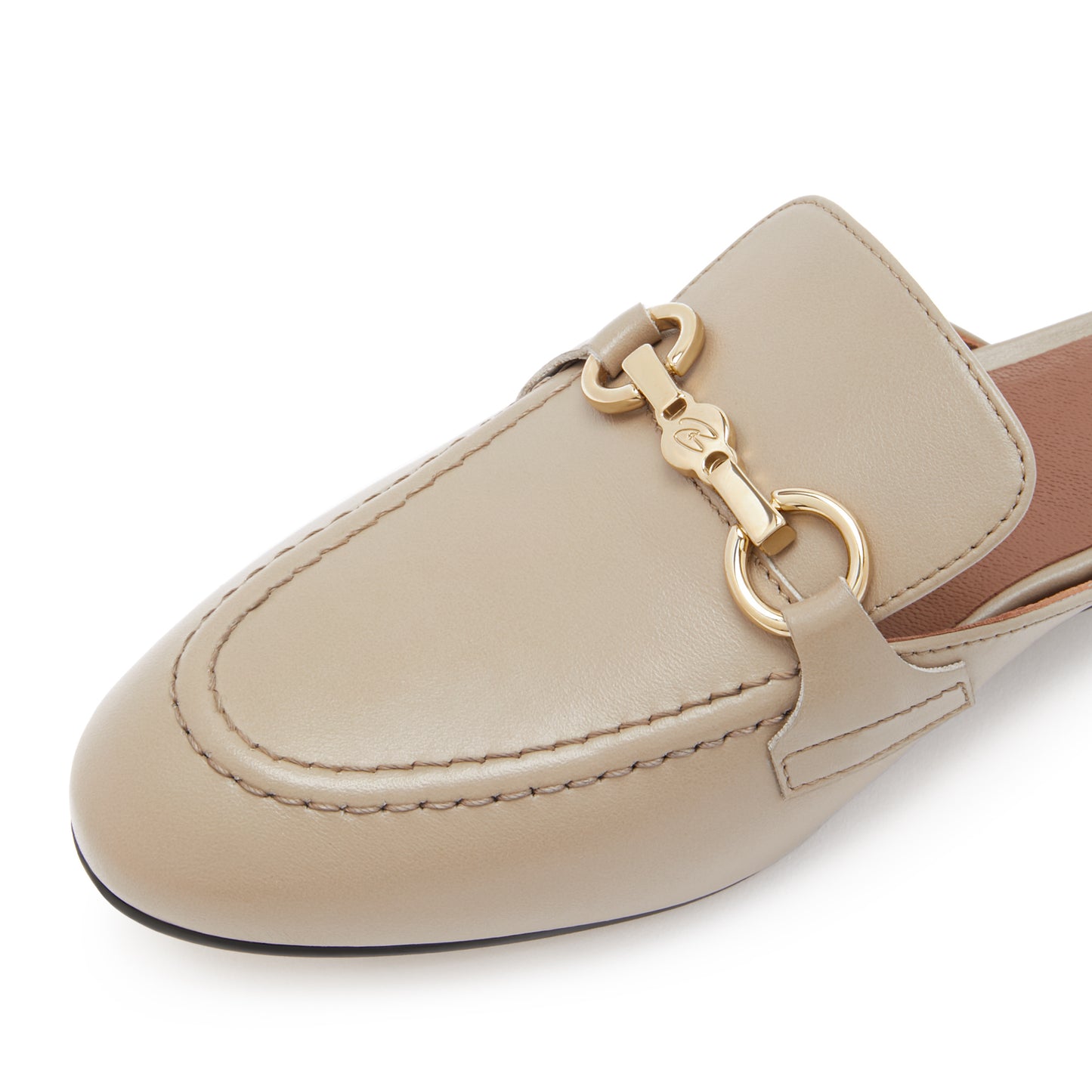 Vendôme Fleur taupe calfskin leather backless loafers -  - Isabel Bernard