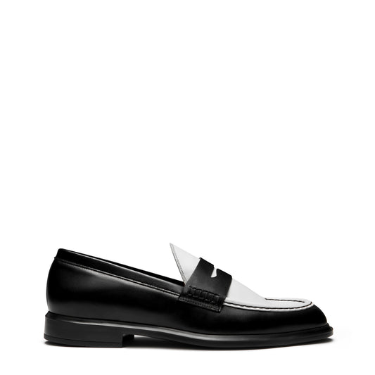 Vendôme Blandine black and white calfskin leather loafers -  - Isabel Bernard