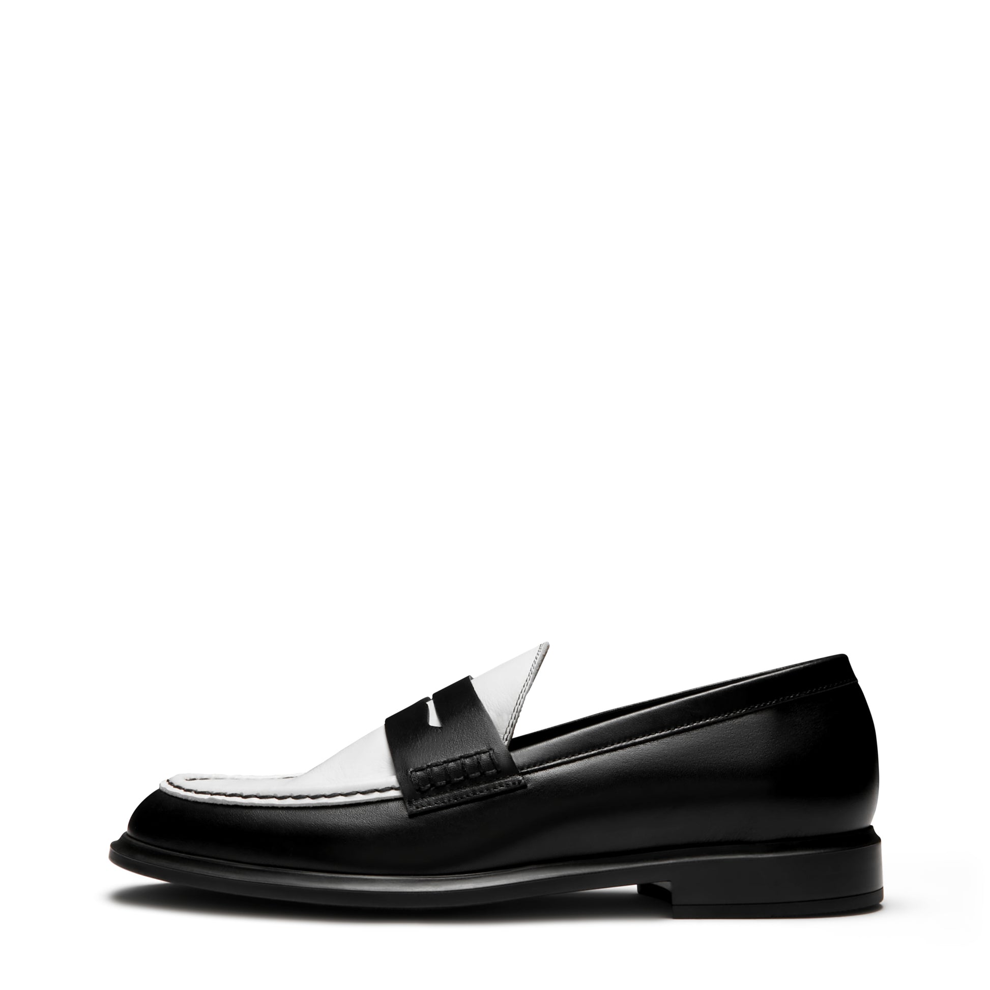 Vendôme Blandine black and white calfskin leather loafers -  - Isabel Bernard