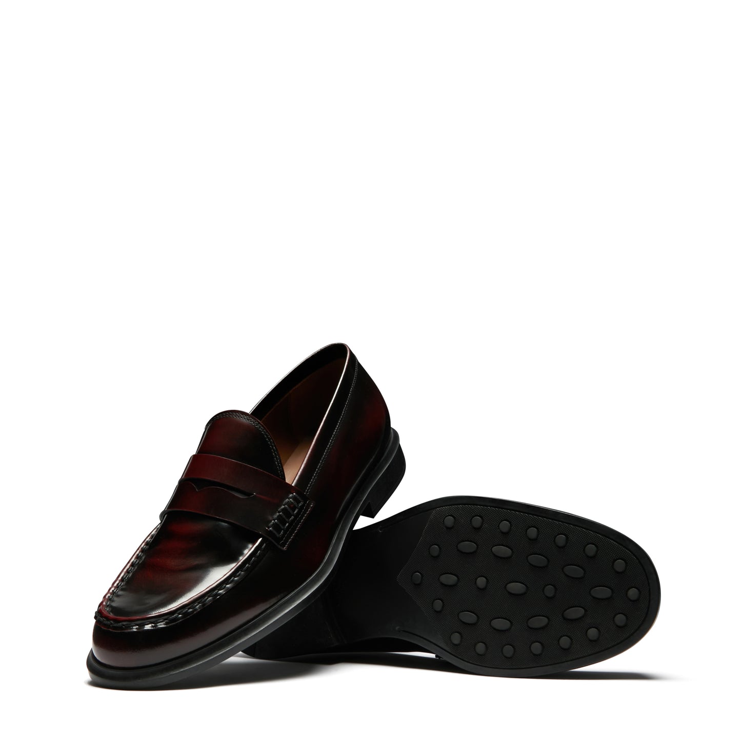 Vendôme Blandine bordeaux spazzolato leather loafers -  - Isabel Bernard