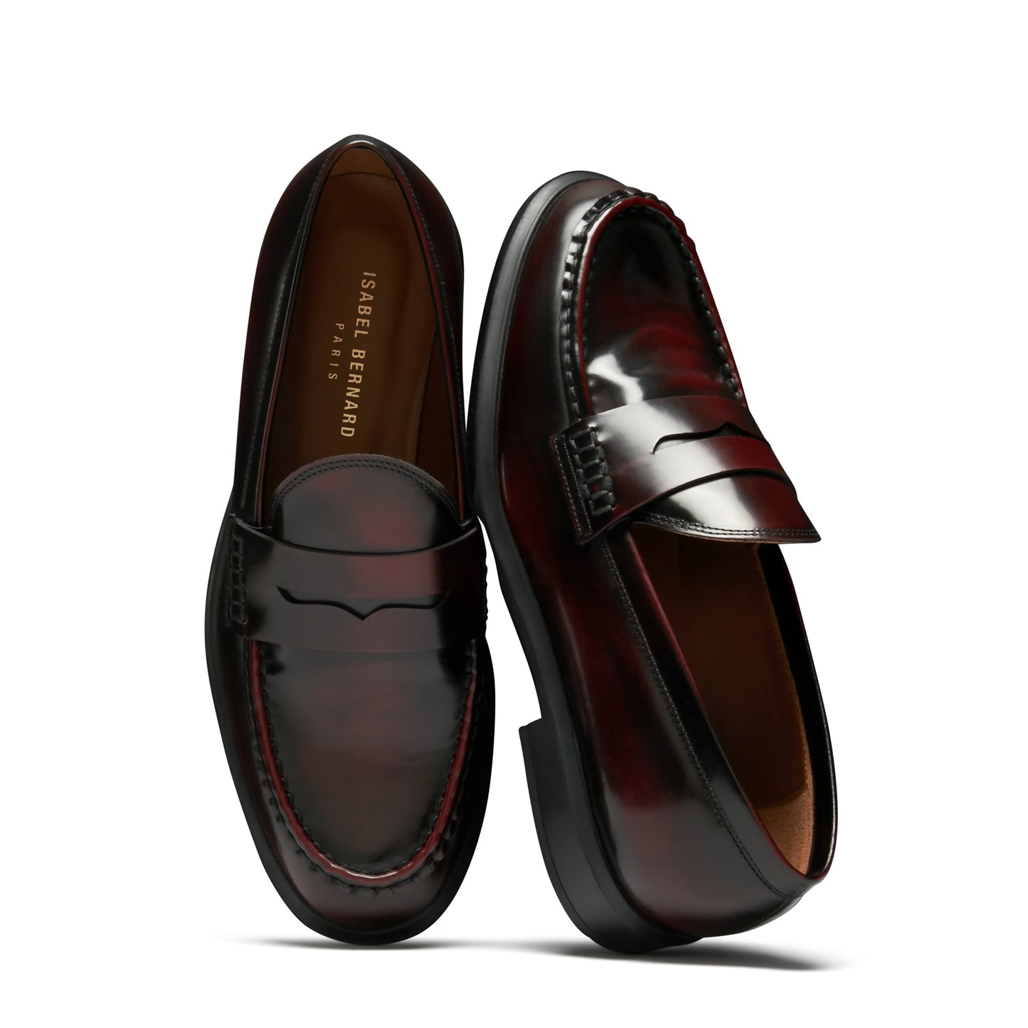 Vendôme Blandine bordeaux spazzolato leather loafers -  - Isabel Bernard