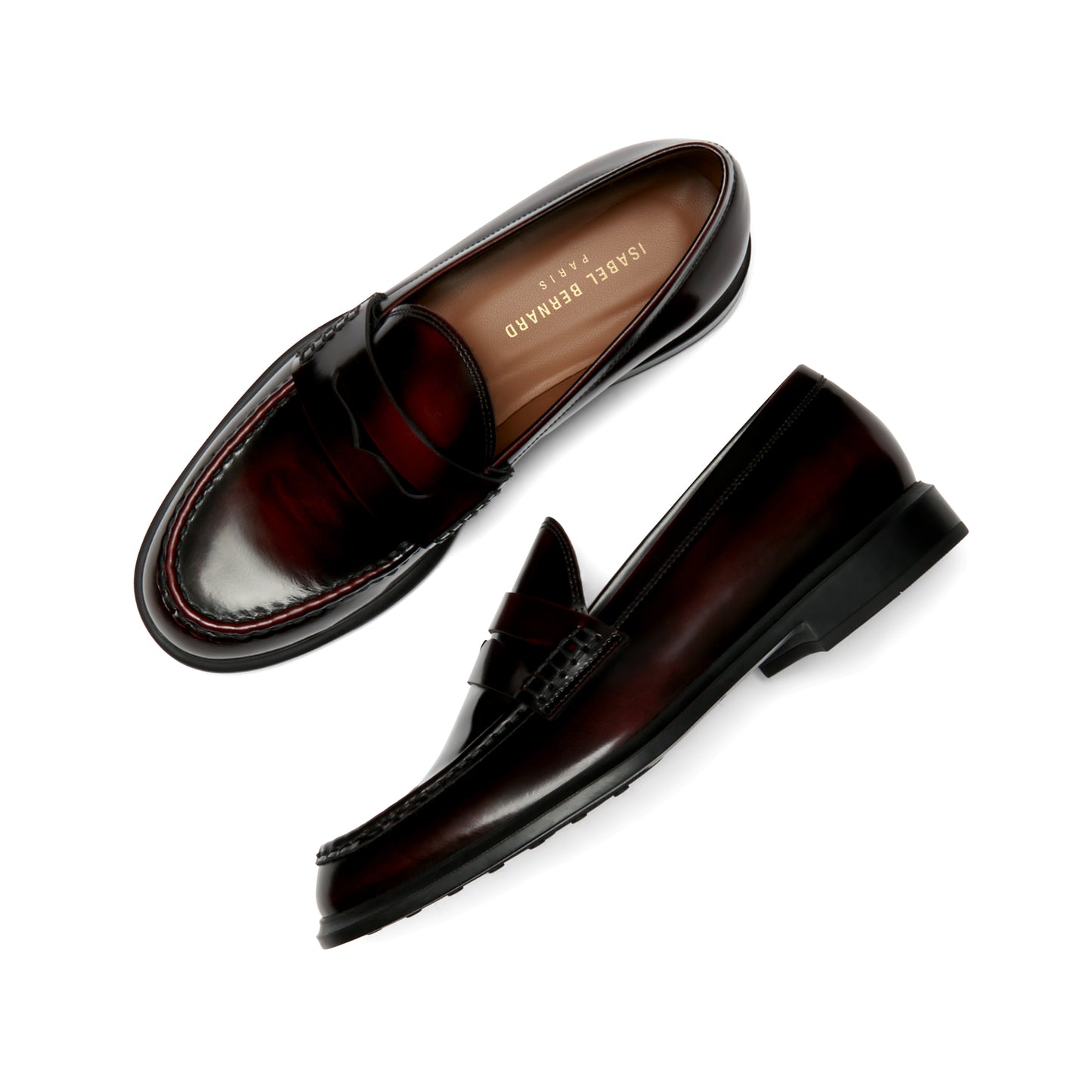 Vendôme Blandine bordeaux spazzolato leather loafers -  - Isabel Bernard