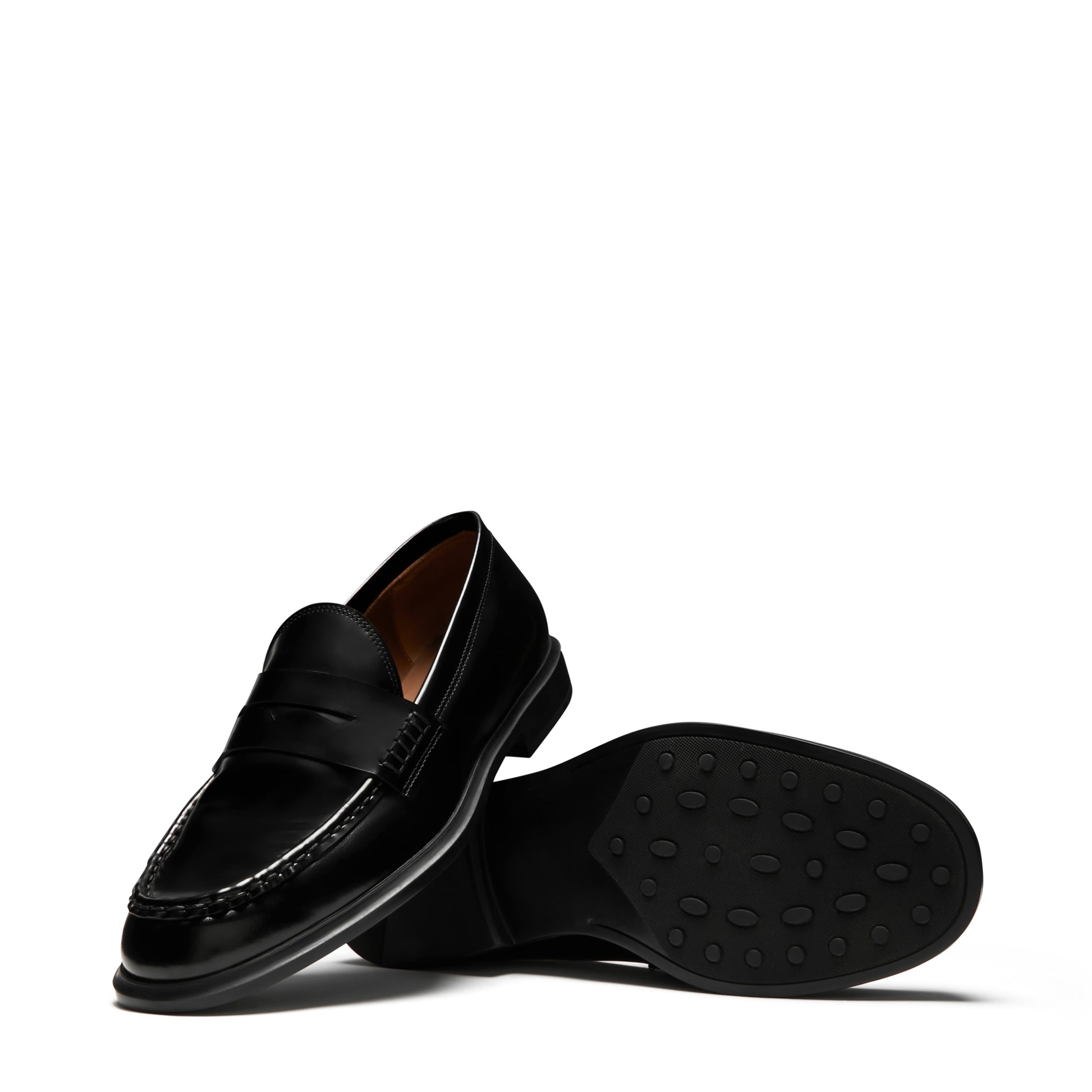 Vendôme Blandine black spazzolato leather loafers -  - Isabel Bernard