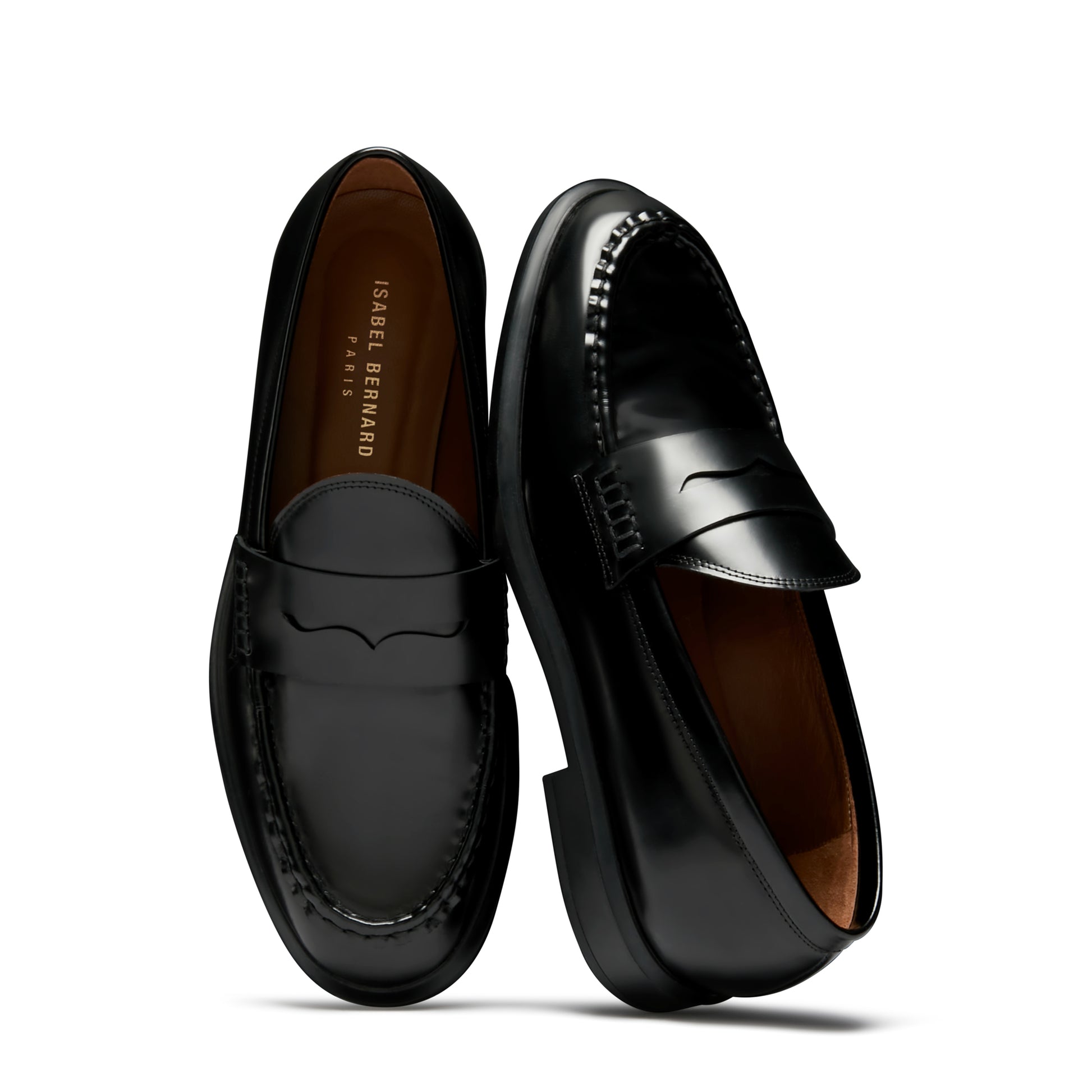 Vendôme Blandine black spazzolato leather loafers -  - Isabel Bernard