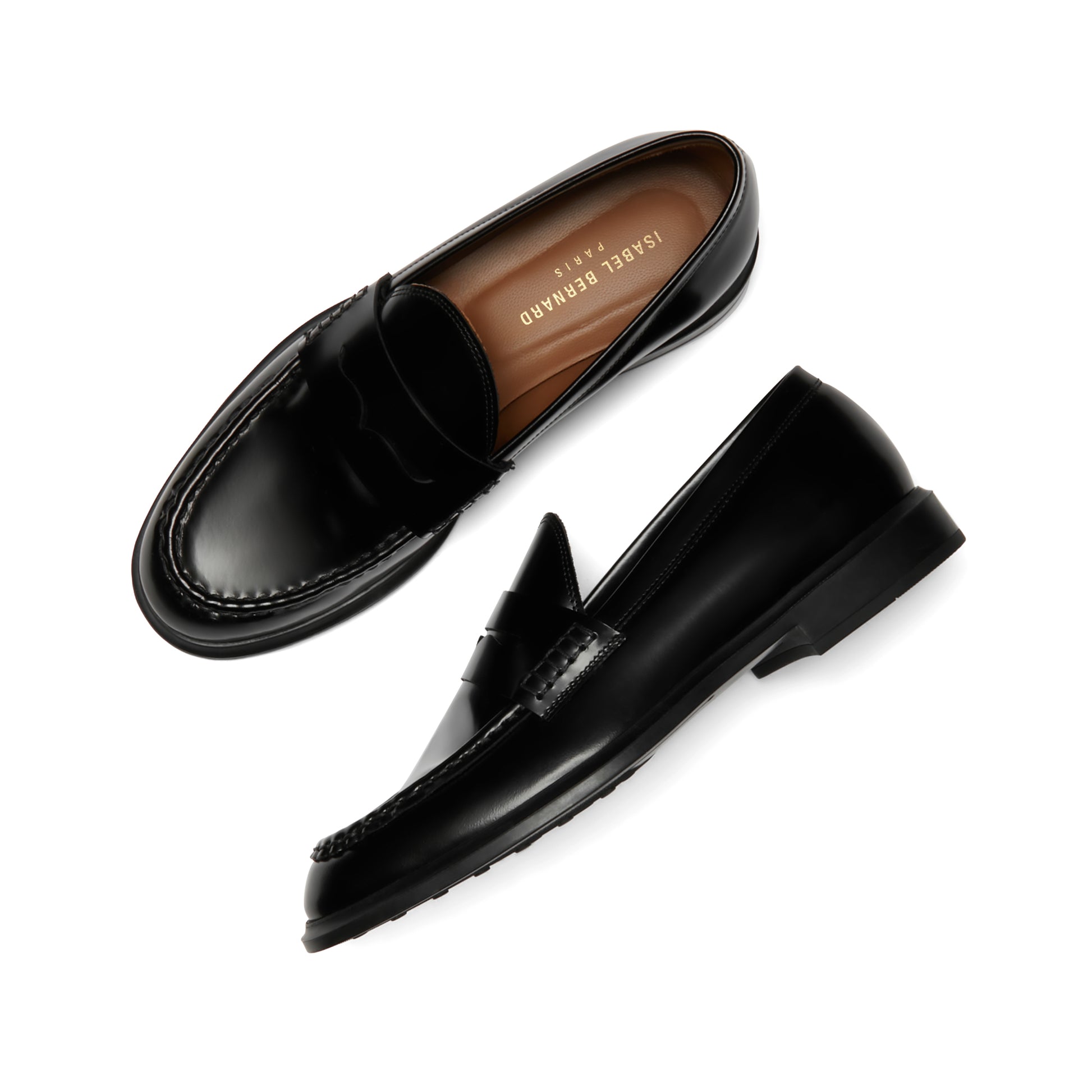 Vendôme Blandine black spazzolato leather loafers -  - Isabel Bernard