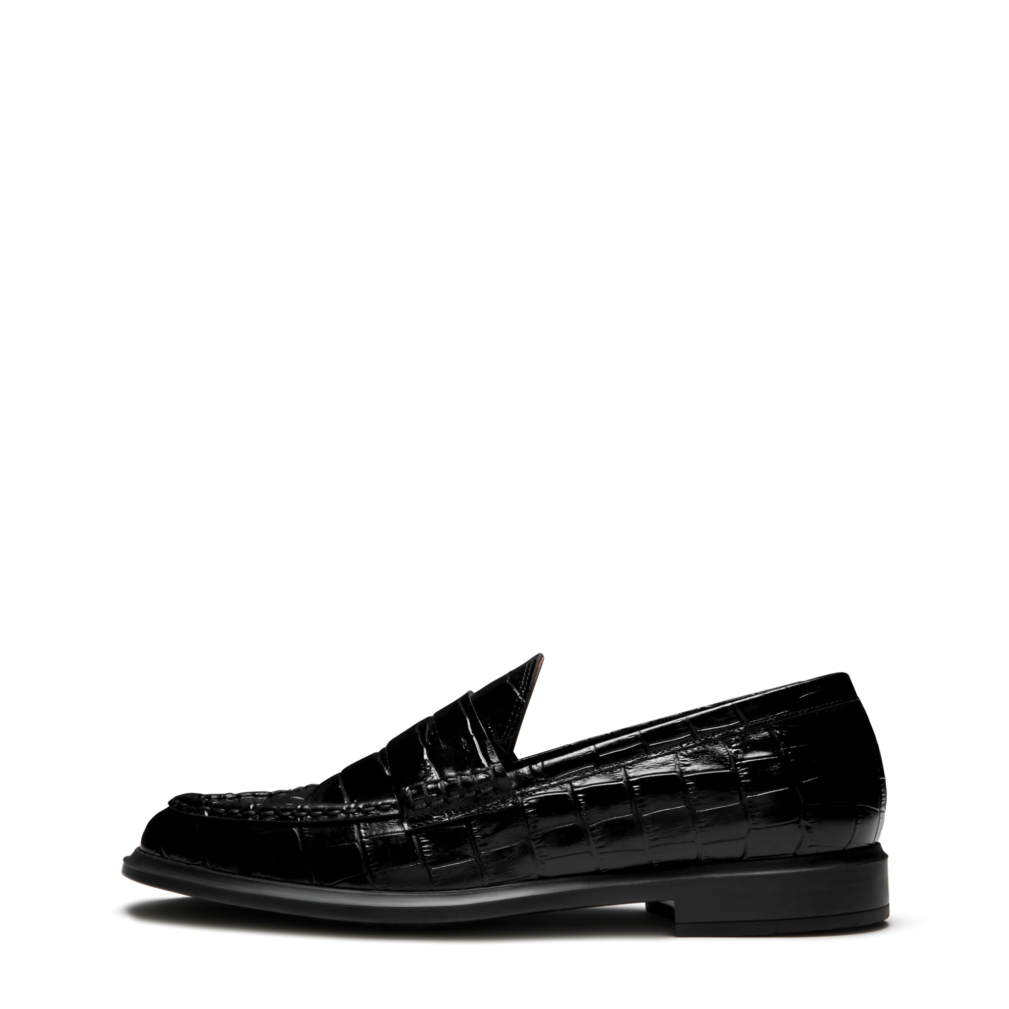 Isabel Bernard Kroko schwarzes Leder Loafers IB51015 201