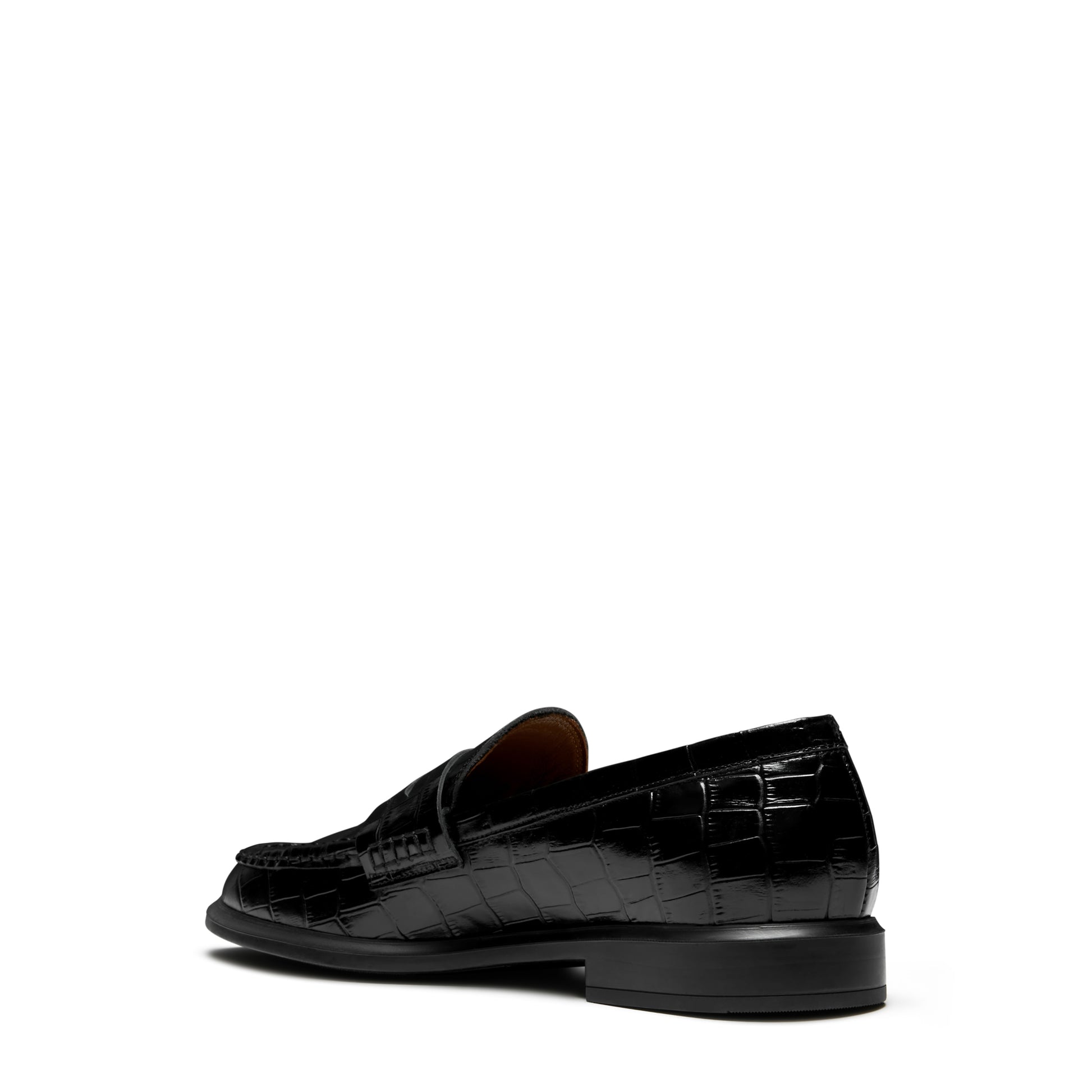 Vendôme Blandine croco black calfskin leather loafers -  - Isabel Bernard