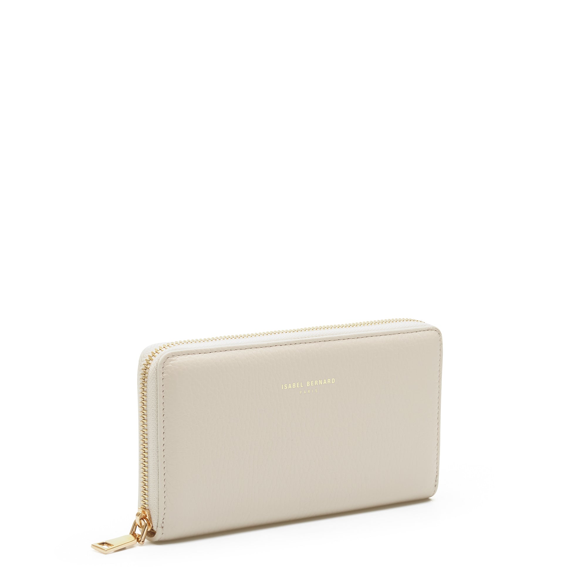 Honoré Léa cream calfskin leather zipper wallet -  - Isabel Bernard