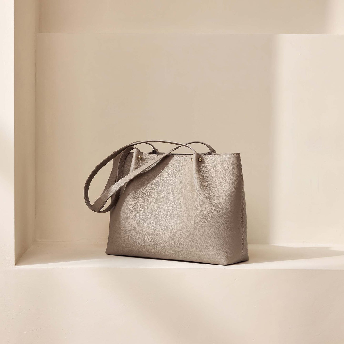 Honoré Nata taupe leather shopper calfskin leather -  - Isabel Bernard