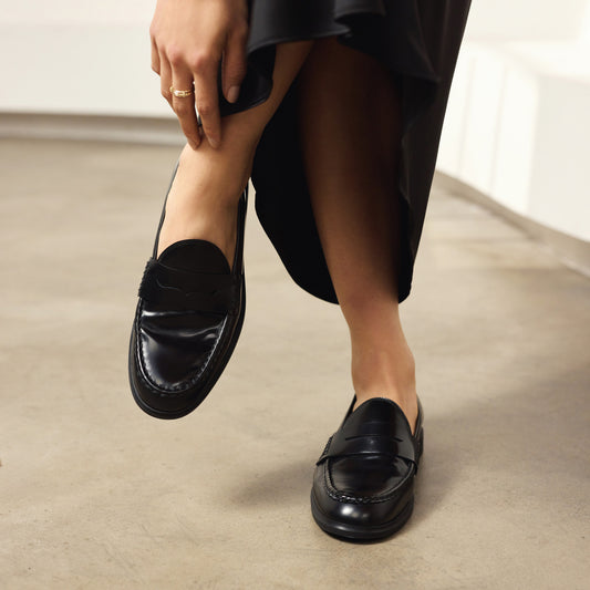 Vendôme Blandine black spazzolato leather loafers - - Isabel Bernard