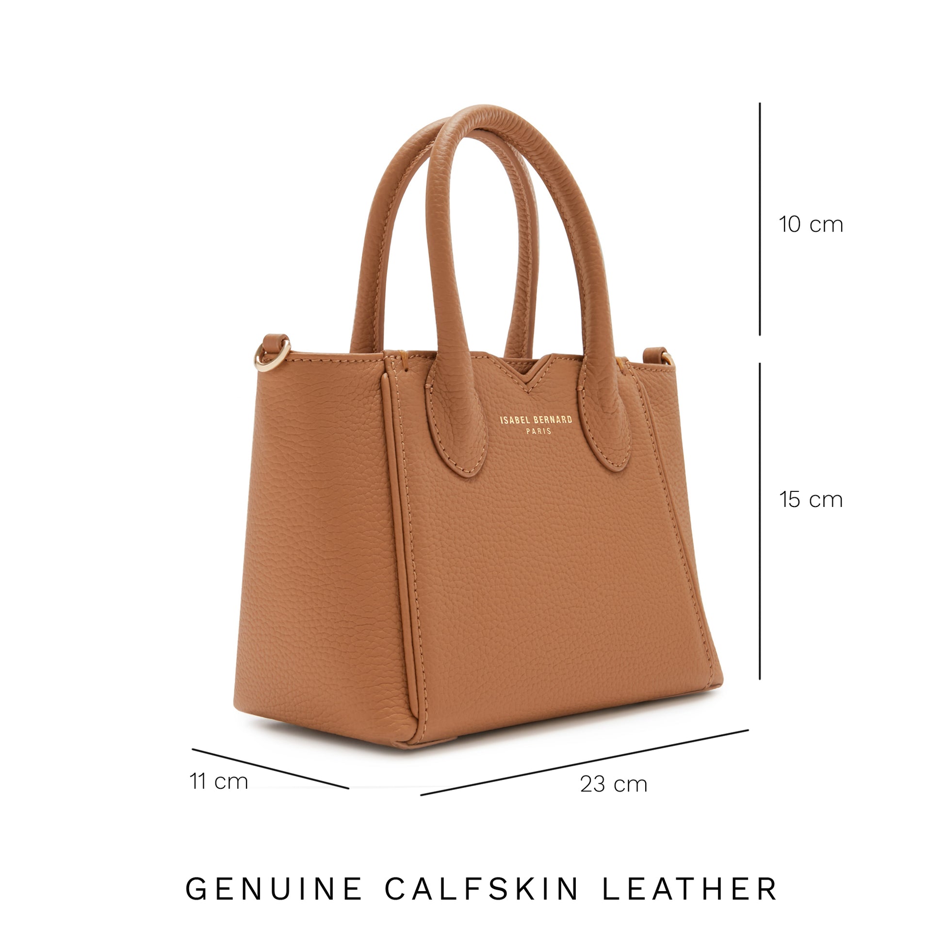 Honoré Cloe Mini camel calfskin leather handbag -  - Isabel Bernard