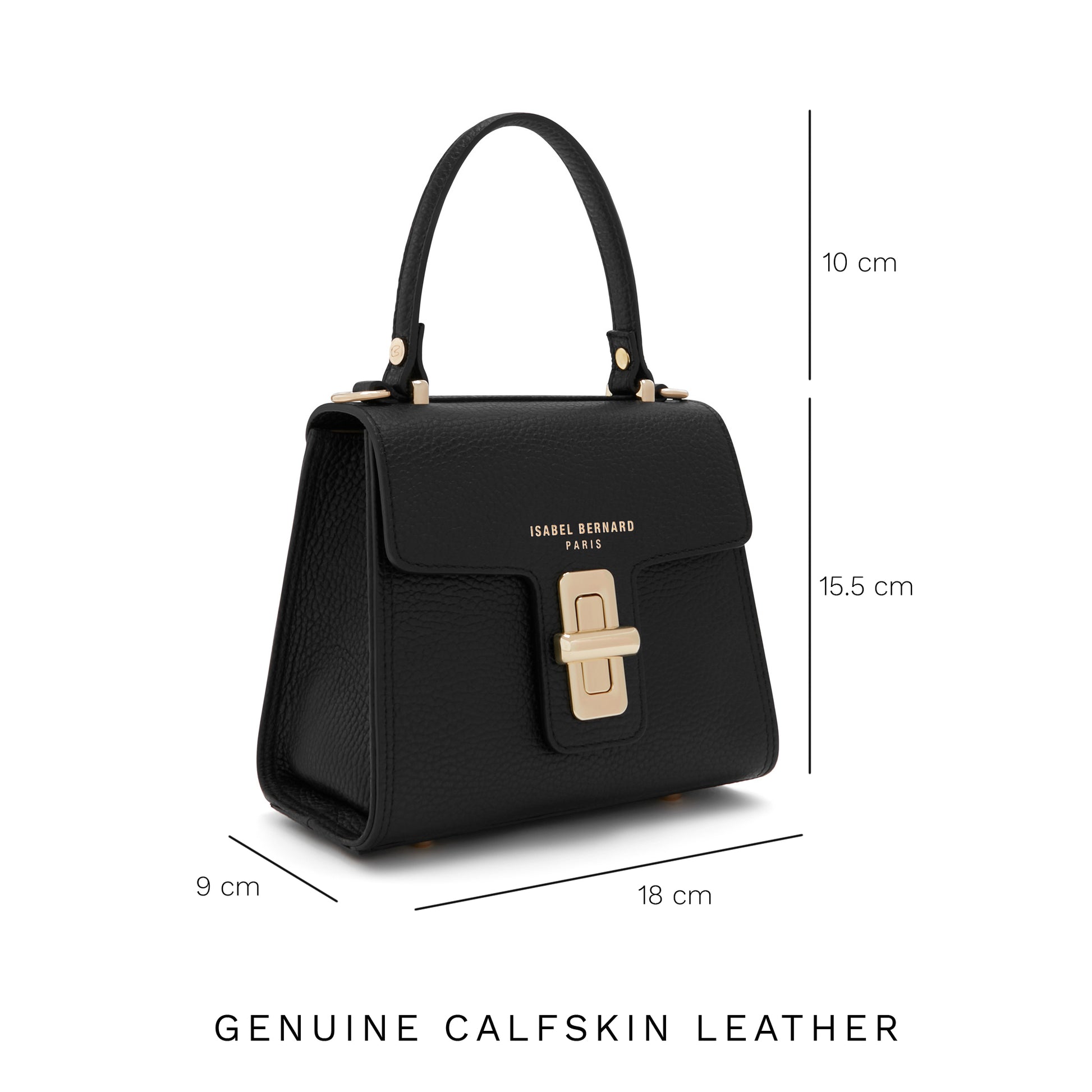 Femme Forte Simone Mini black leather handbag calfskin leather -  - Isabel Bernard