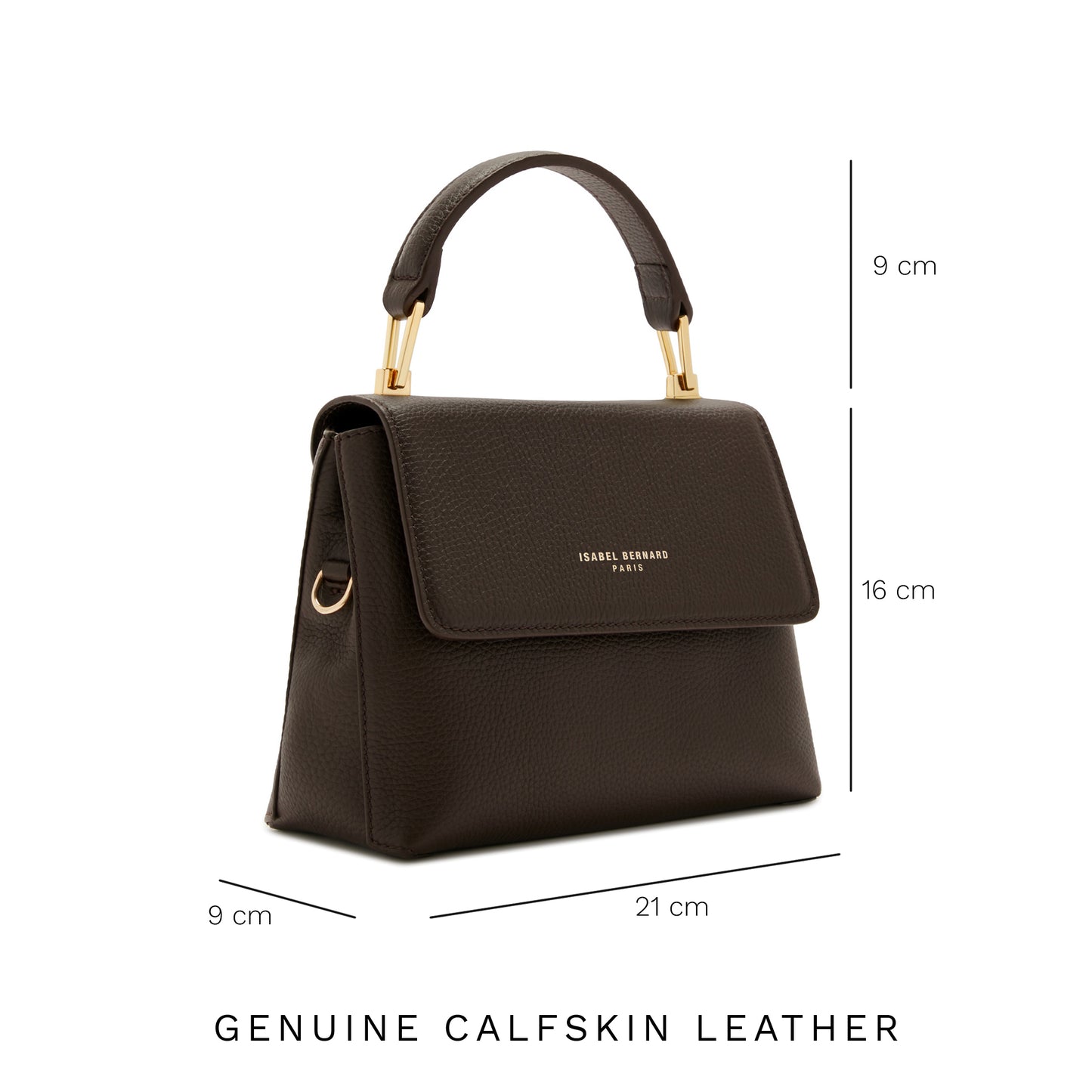 Femme Forte Heline brown calfskin leather handbag -  - Isabel Bernard