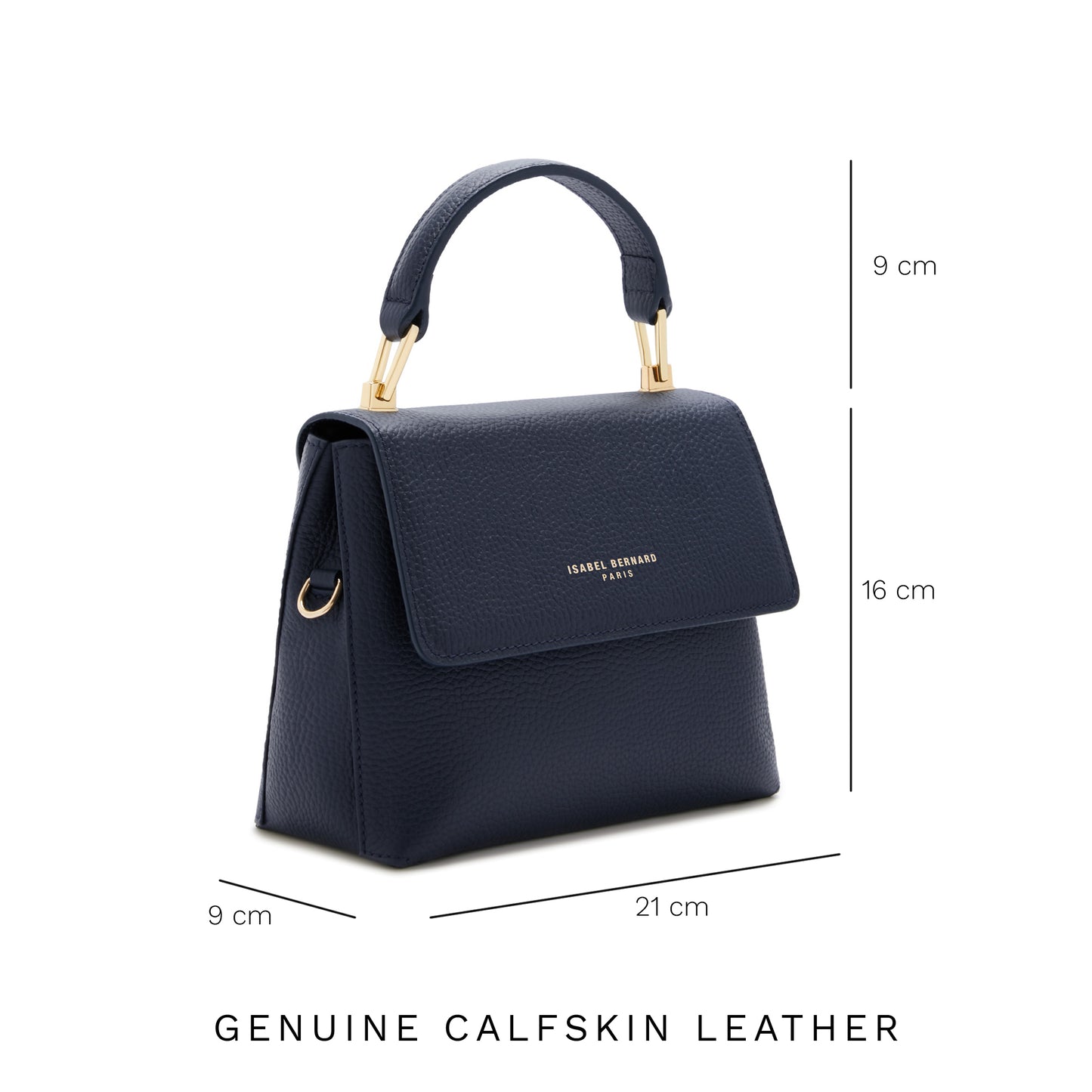 Femme Forte Heline blue calfskin leather handbag -  - Isabel Bernard