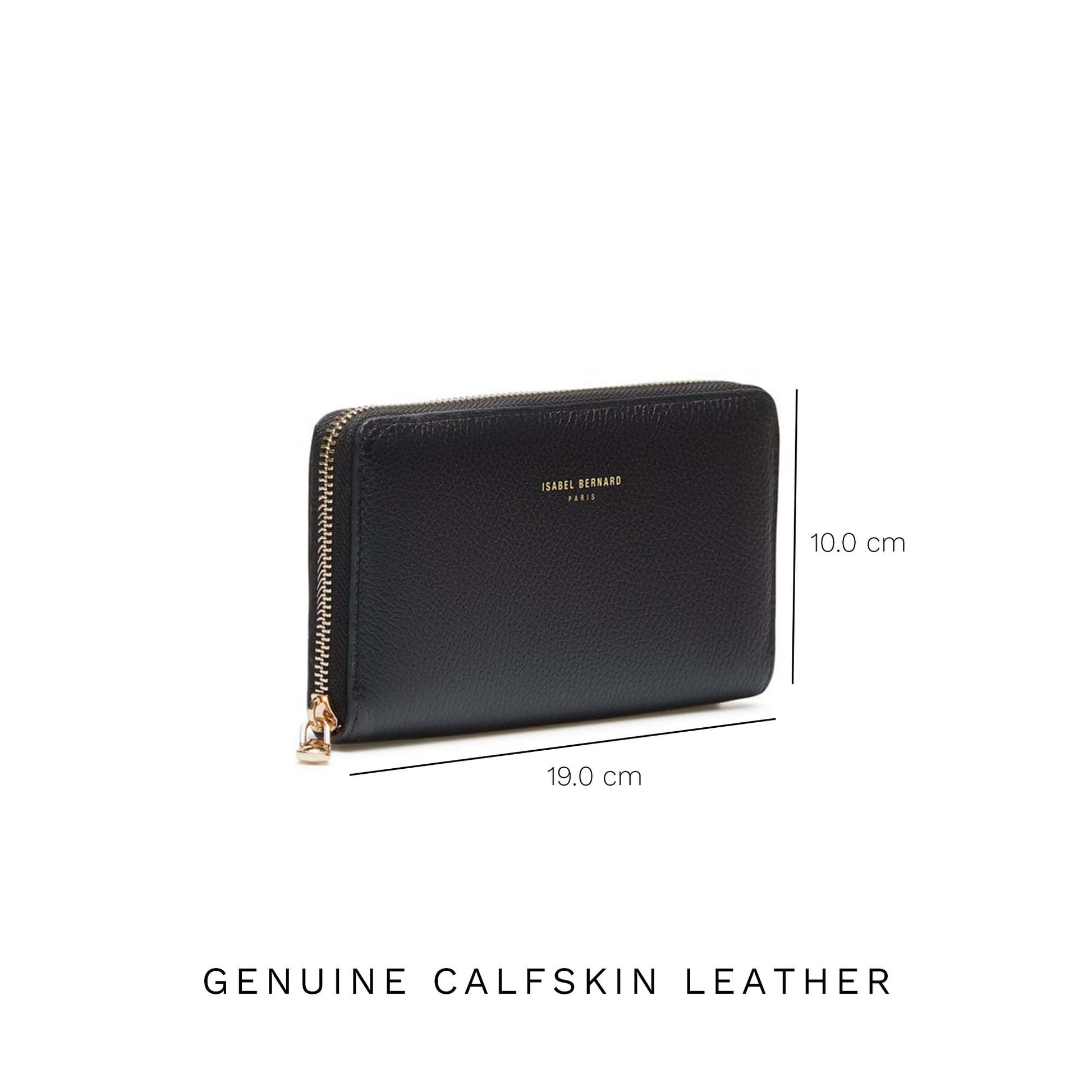 Cadeau d'Isabel black calfskin leather handbag and zipper wallet gift set - - Isabel Bernard