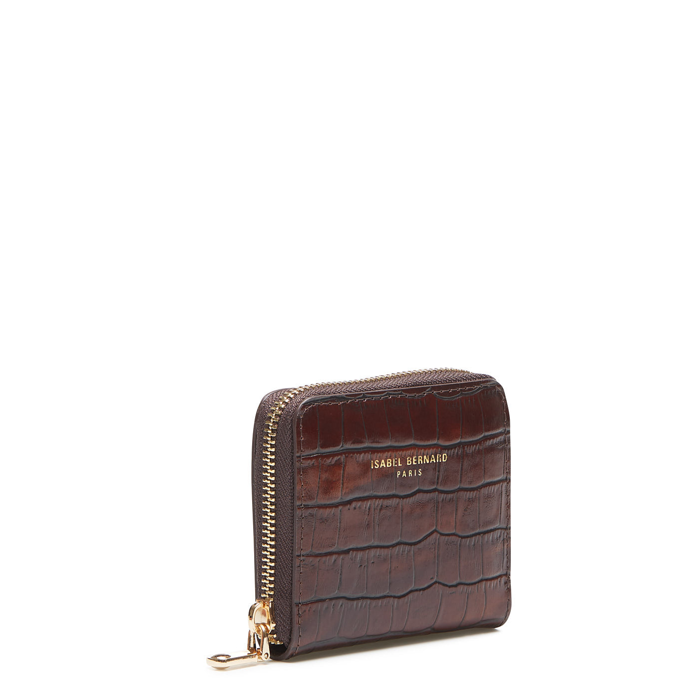 Cadeau d'Isabel croco brown calfskin leather handbag and zipper wallet gift set - - Isabel Bernard