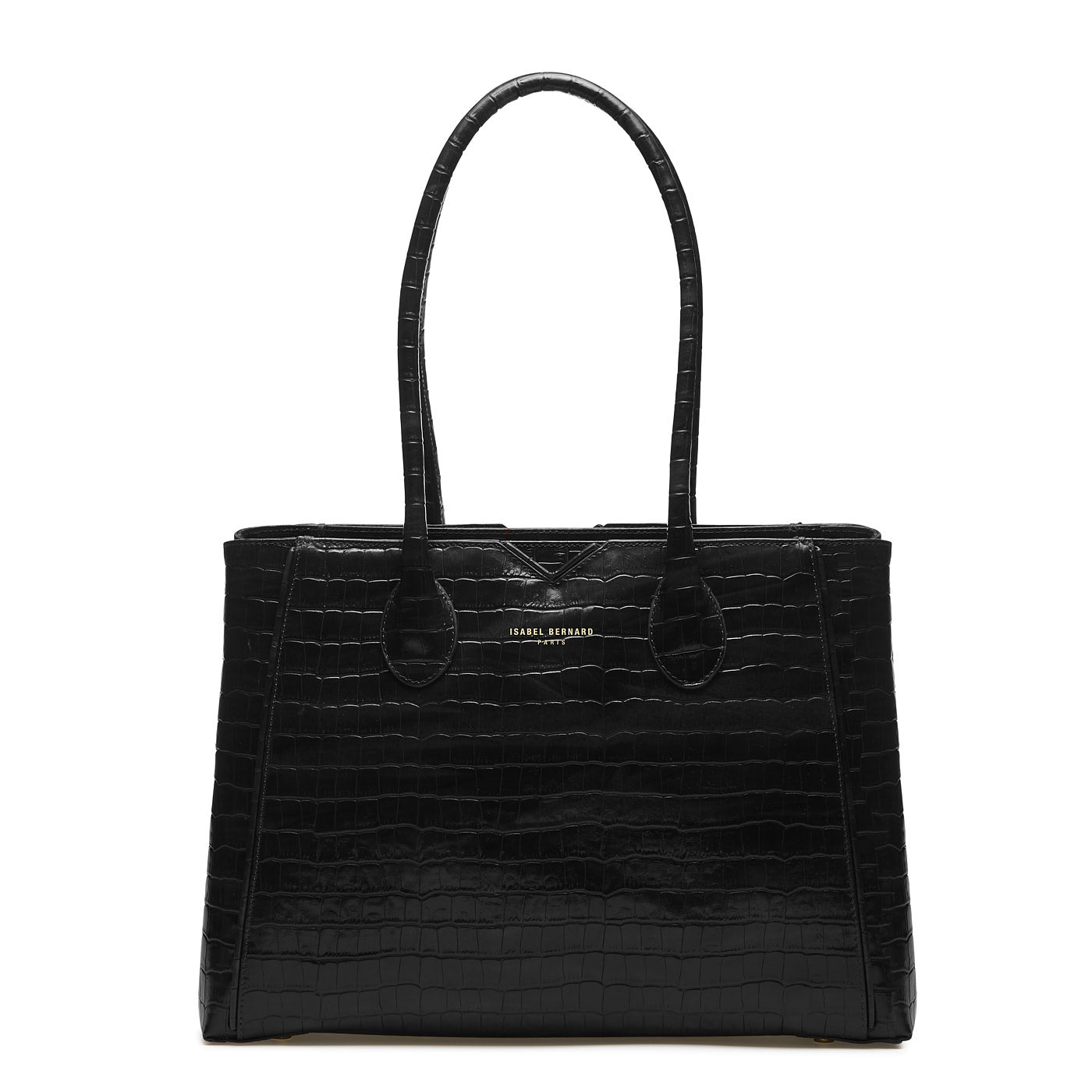 Cadeau d'Isabel croco black calfskin leather handbag and zipper wallet gift set - - Isabel Bernard