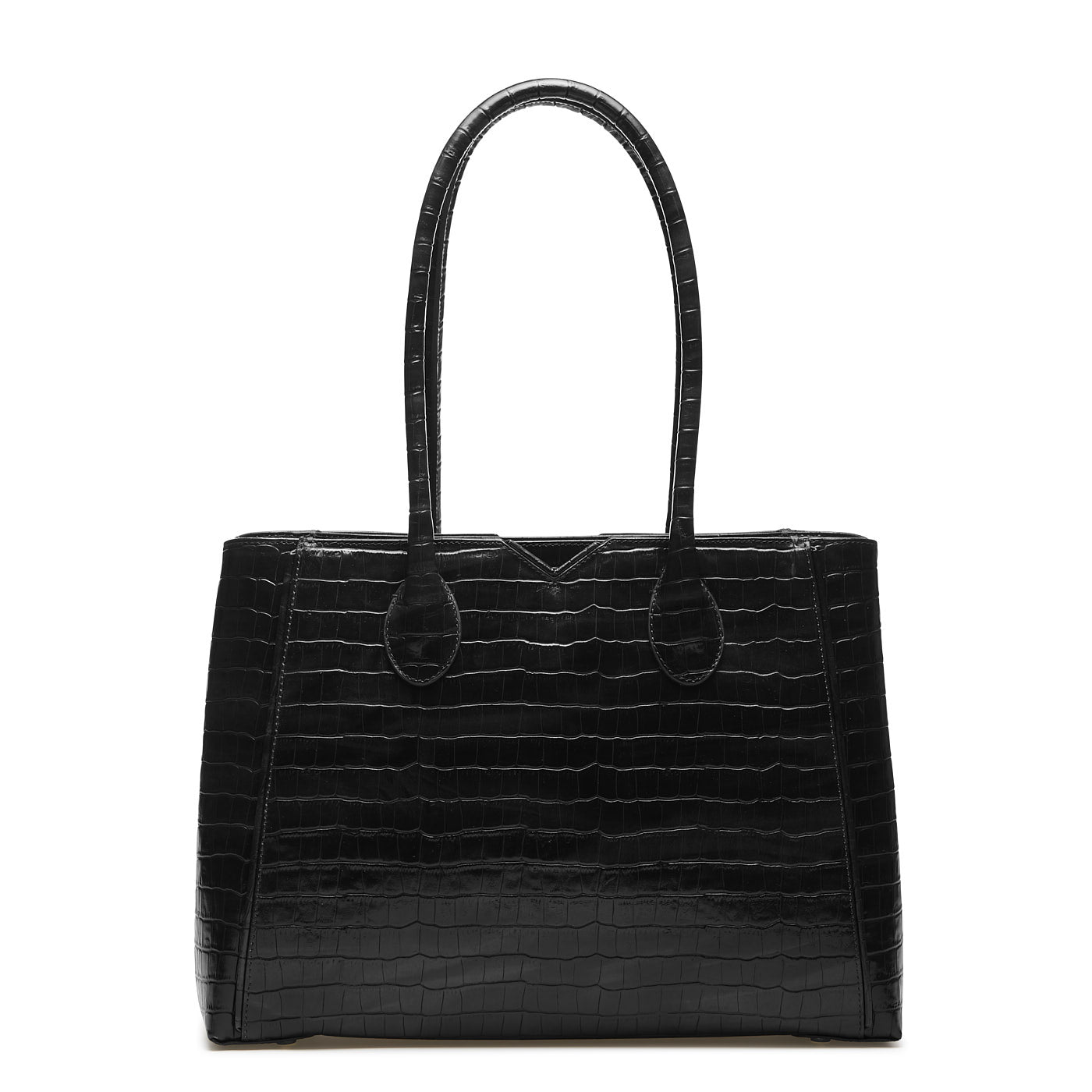 Cadeau d'Isabel croco black calfskin leather handbag and zipper wallet gift set - - Isabel Bernard