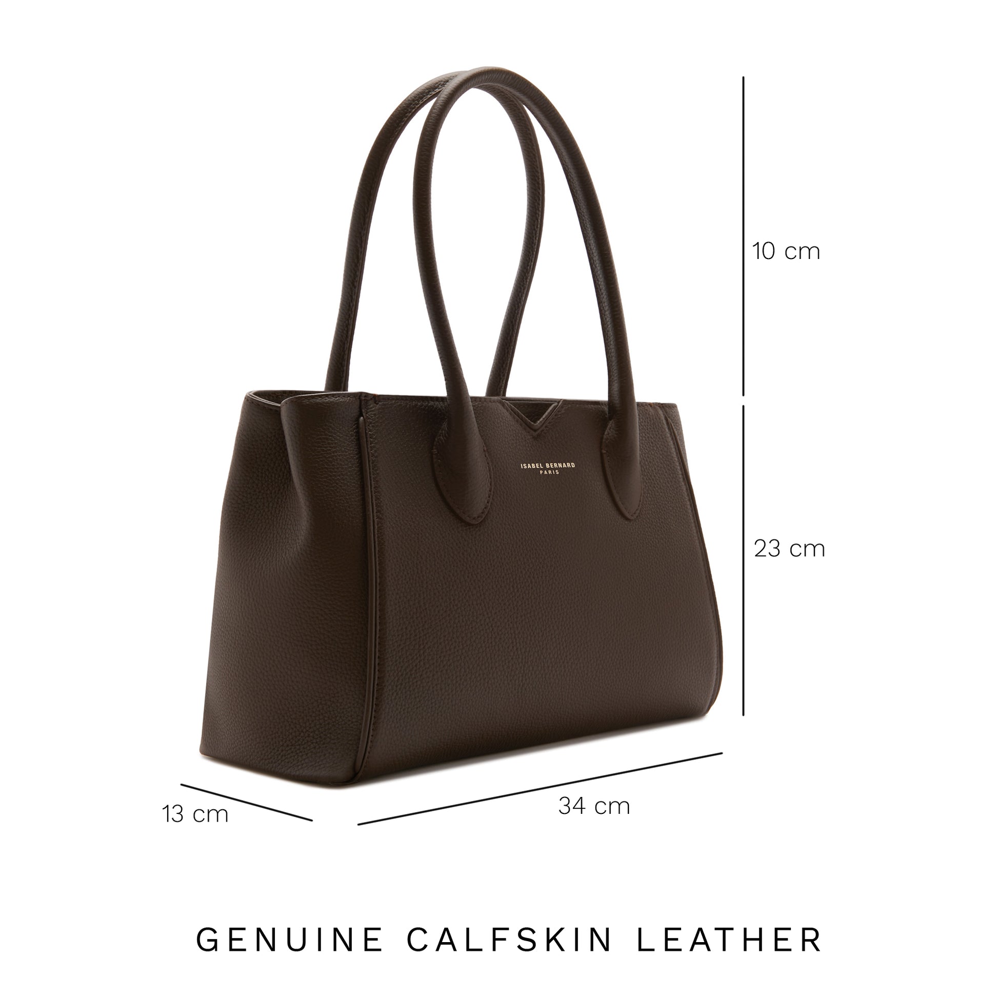 Honoré Cloe Midi brown calfskin leather handbag -  - Isabel Bernard