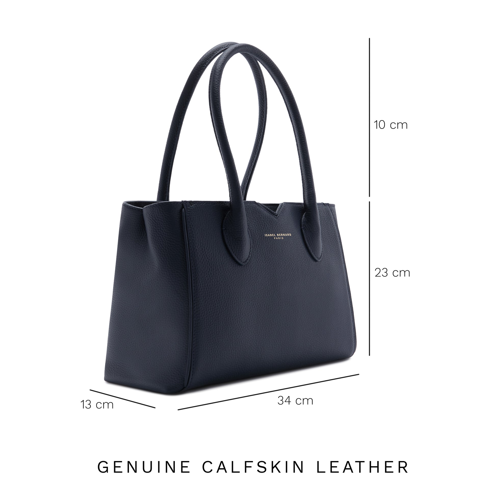 Honoré Cloe Midi blue calfskin leather handbag -  - Isabel Bernard