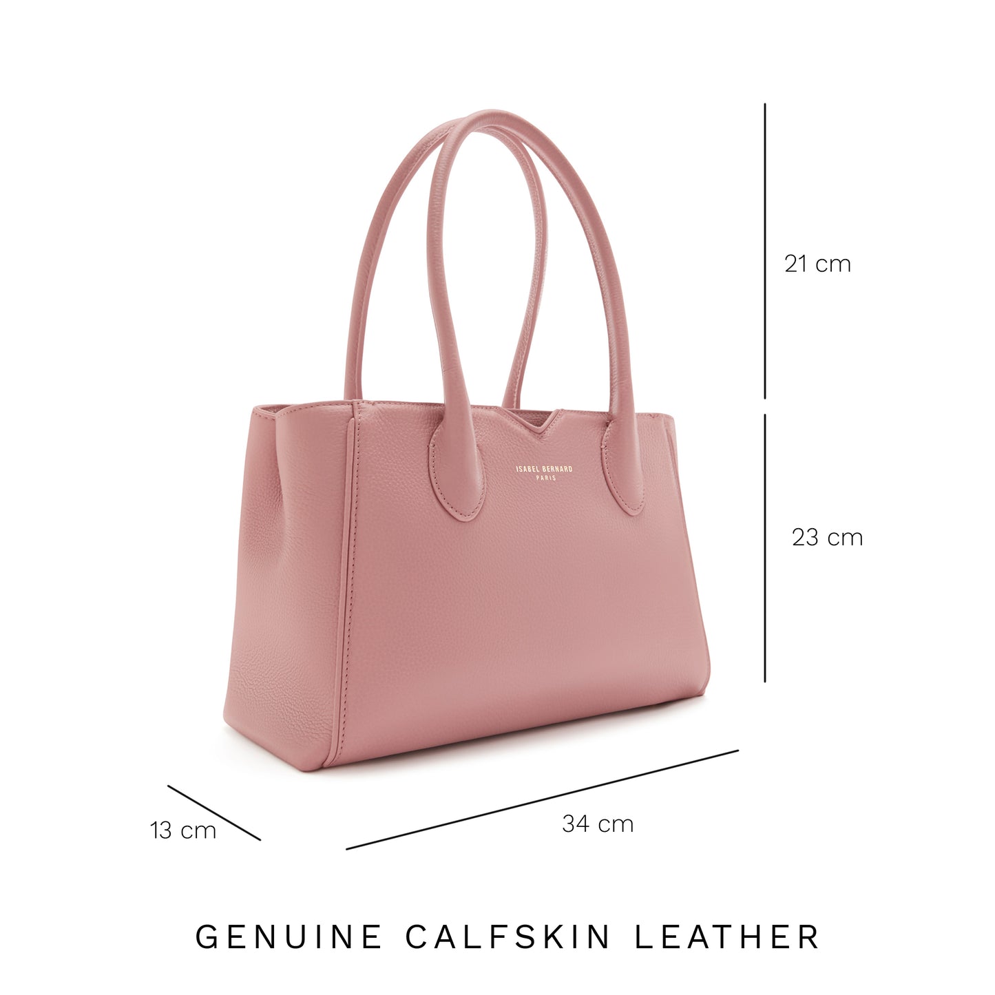 Honoré Cloe Midi pink calfskin leather handbag -  - Isabel Bernard