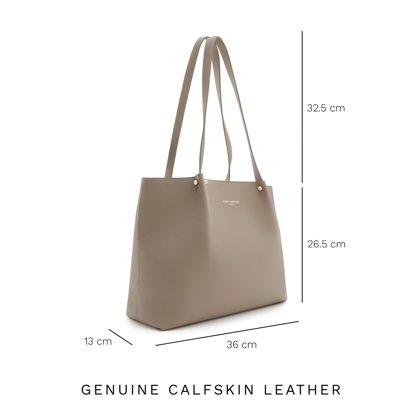 Honoré Nata taupe leather shopper calfskin leather -  - Isabel Bernard