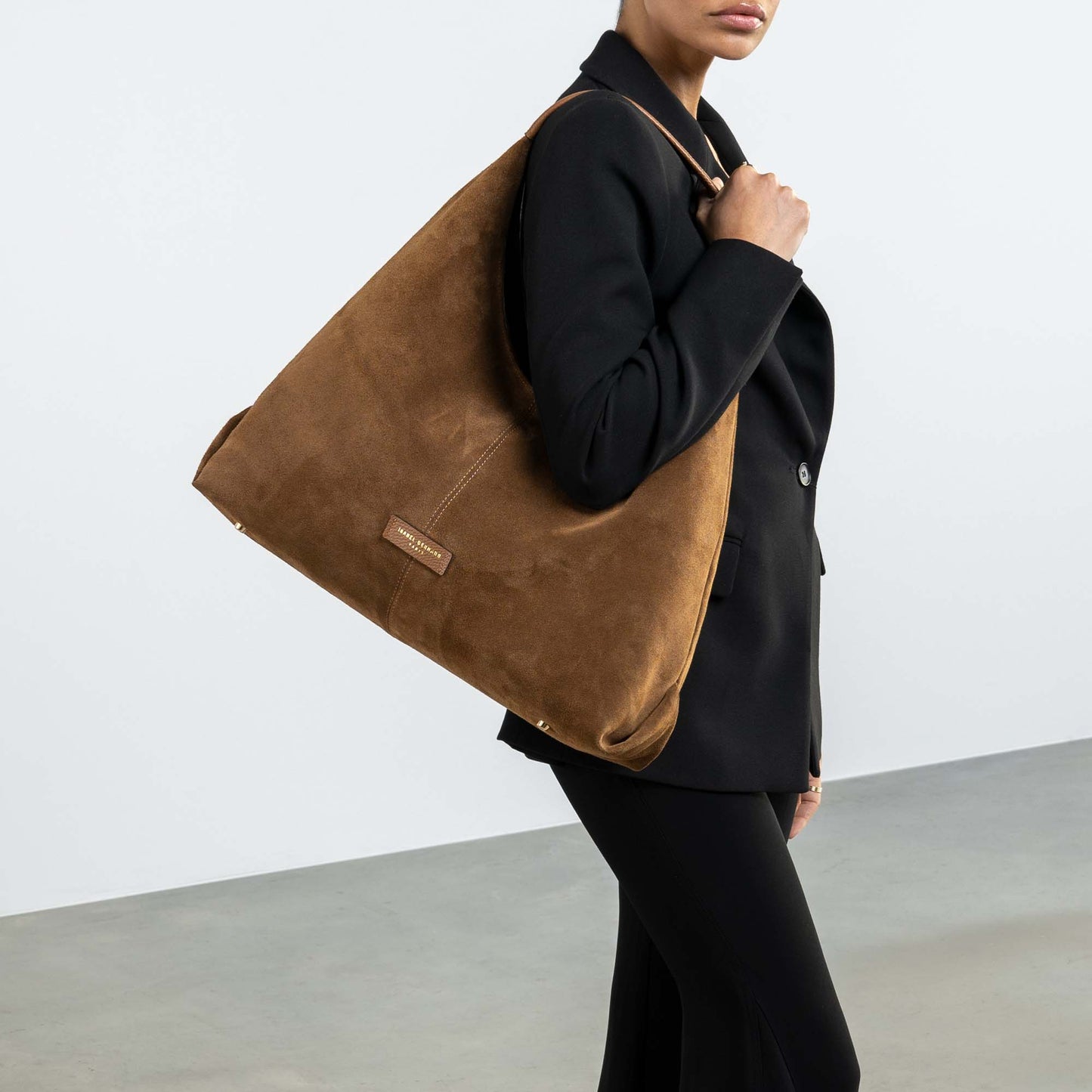 Honoré Grace brown suede shoulder bag - - Isabel Bernard