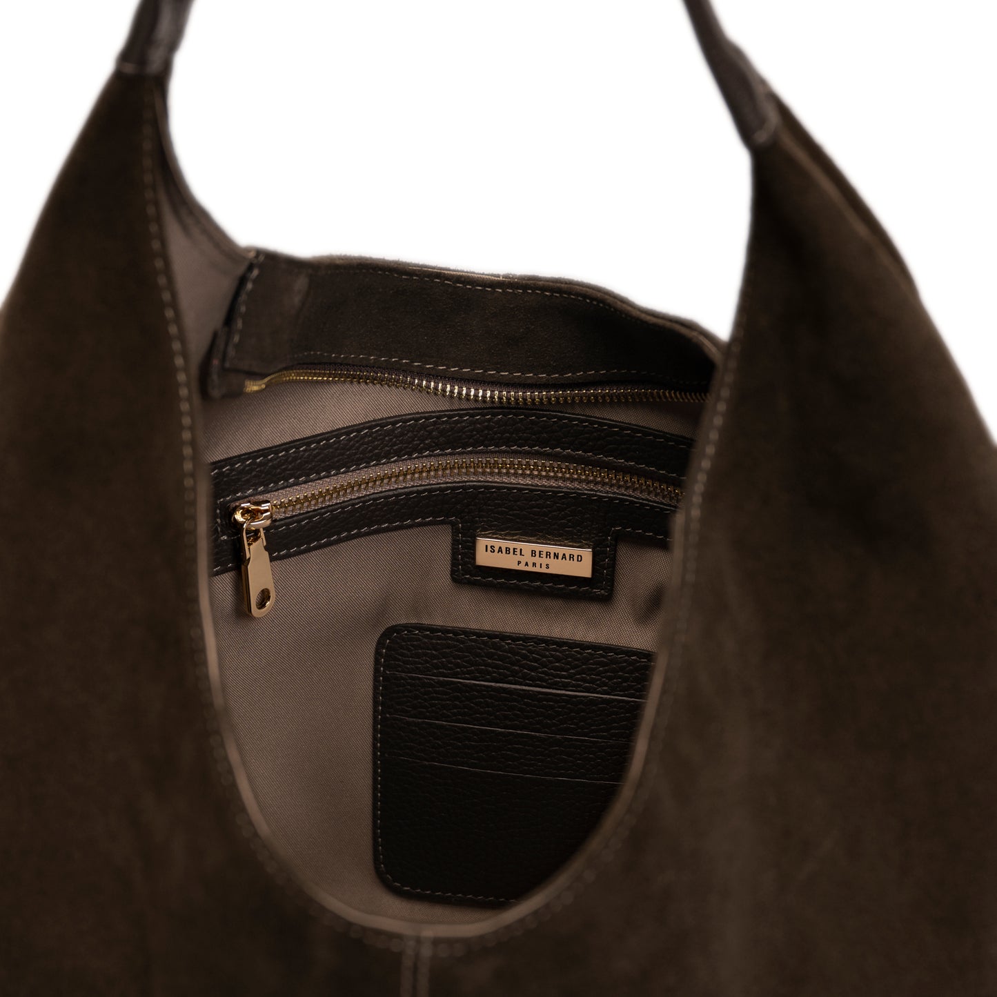 Honoré Grace dark brown suede shoulder bag - - Isabel Bernard