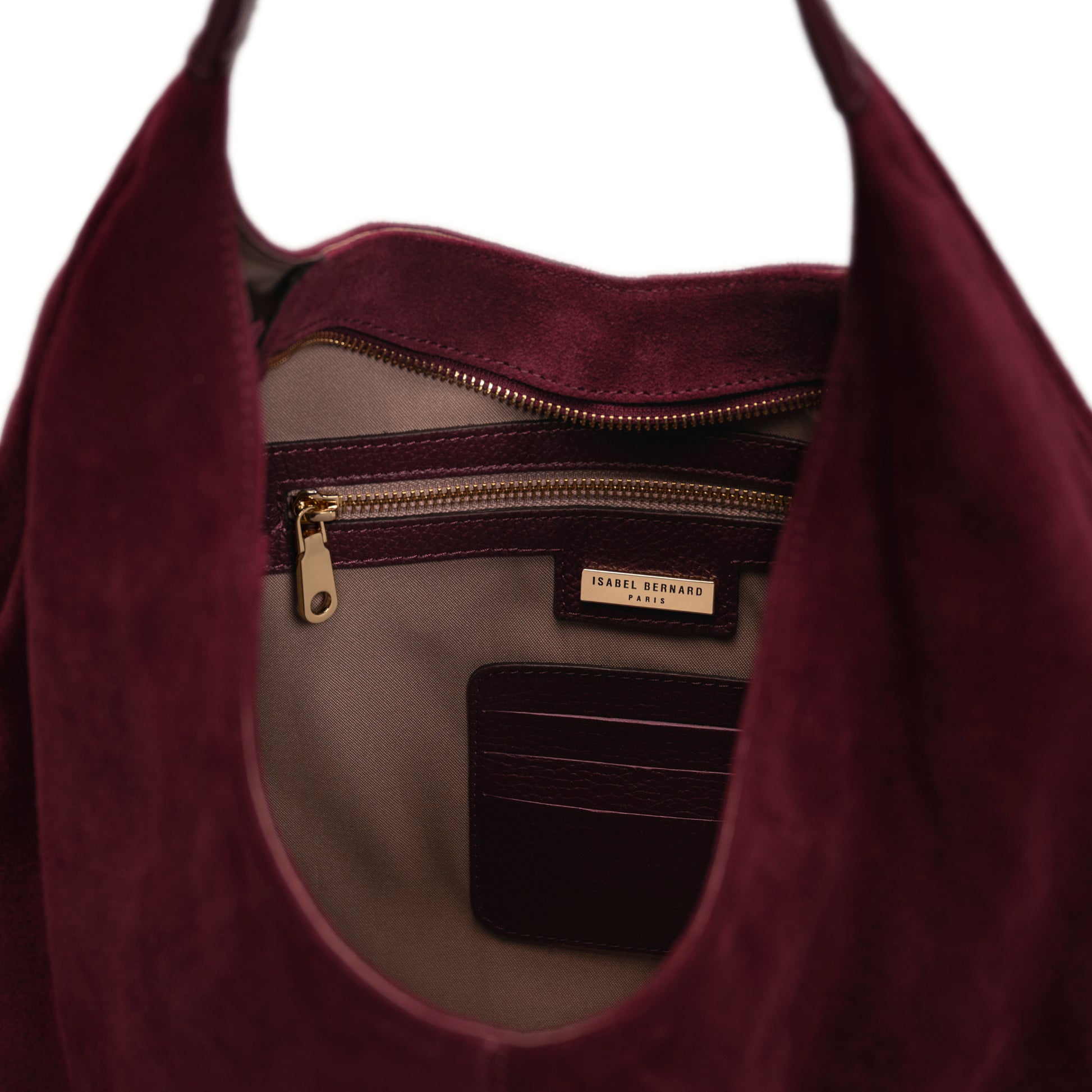 Honoré Grace dark bordeaux suede shoulder bag - - Isabel Bernard