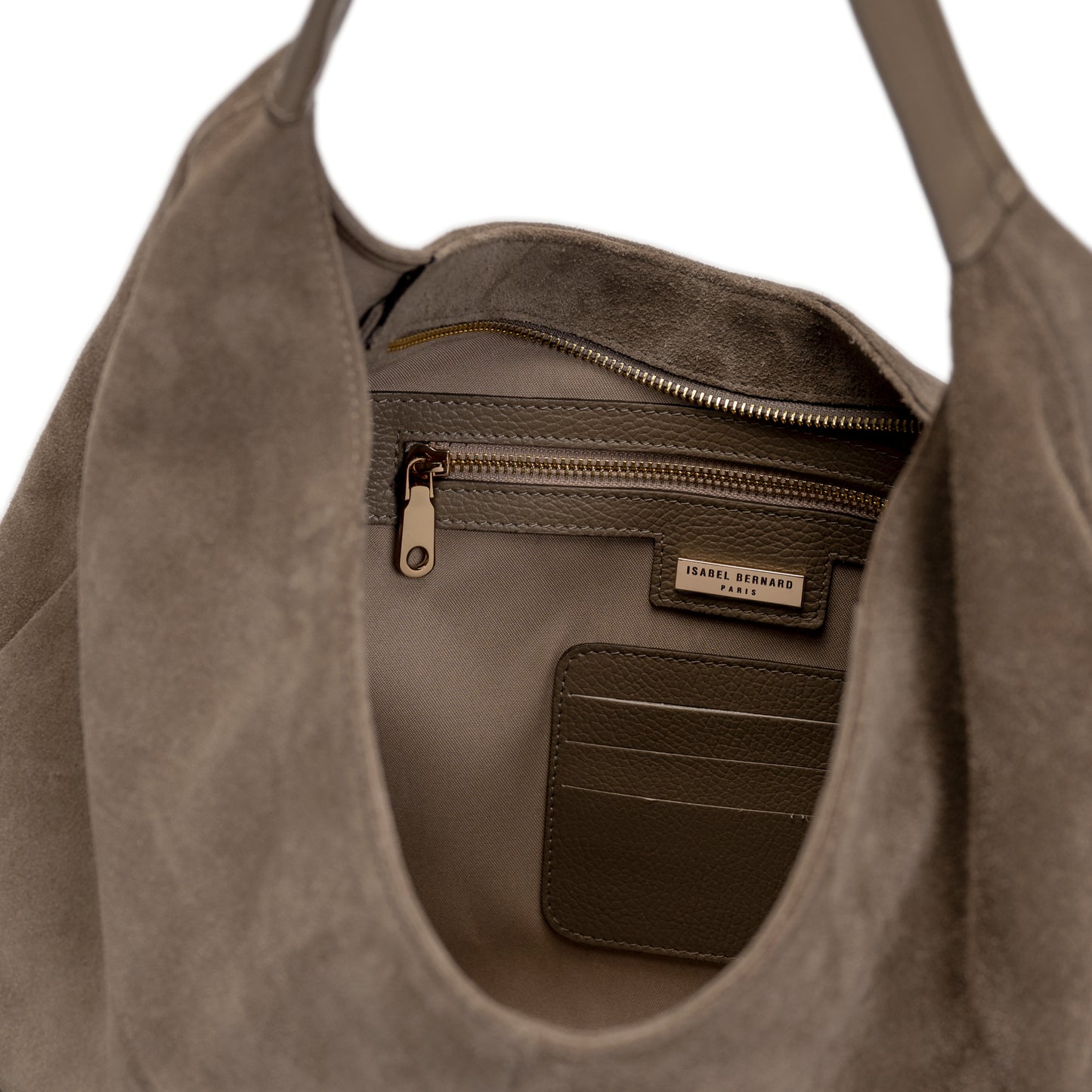 Honoré Grace taupe suede shoulder bag - - Isabel Bernard