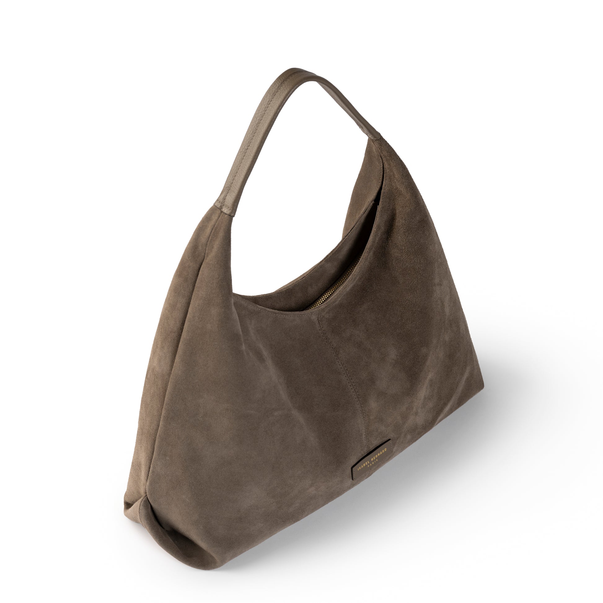 Honoré Grace taupe suede shoulder bag - - Isabel Bernard