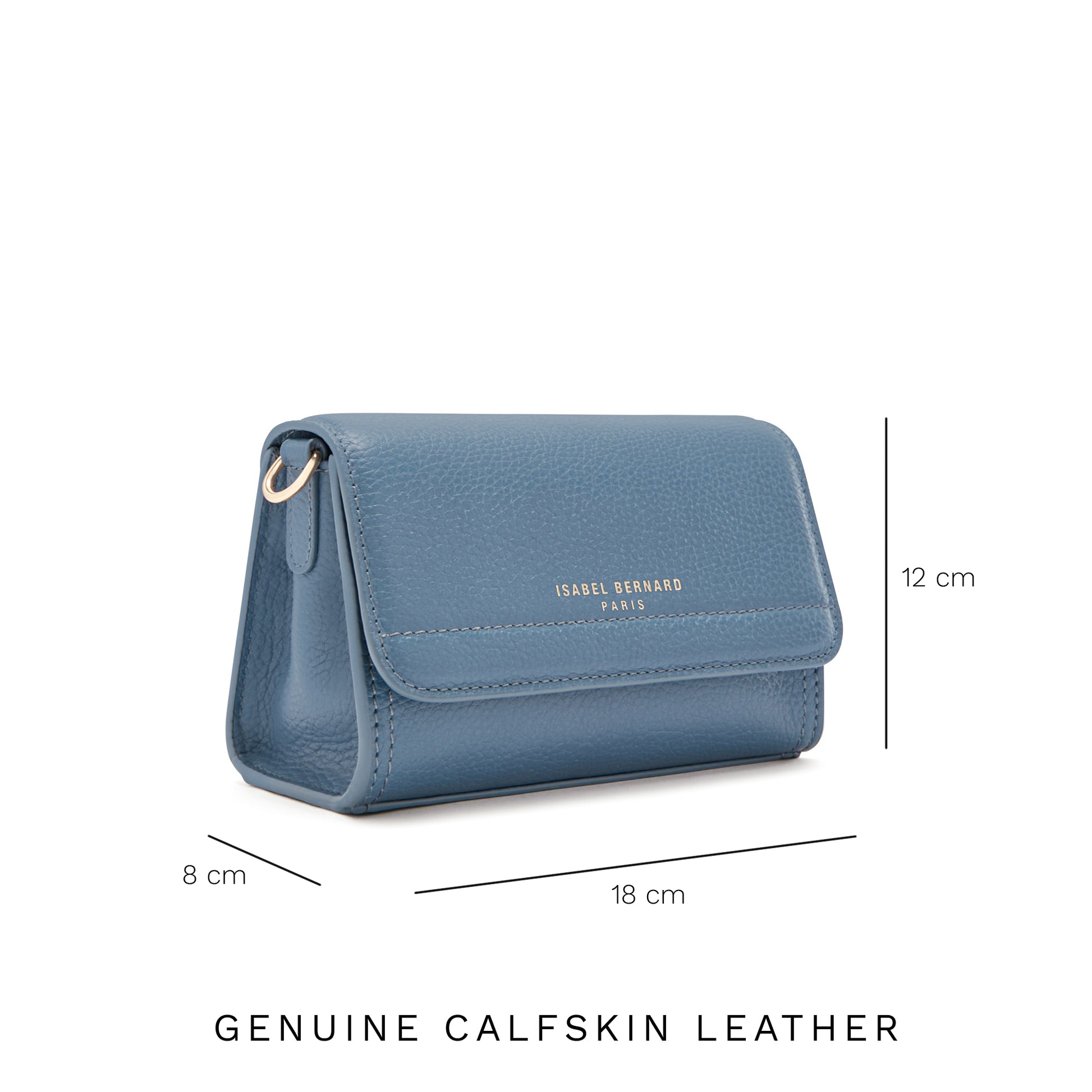 Femme Forte Kim blue calfskin leather crossbody bag -  - Isabel Bernard