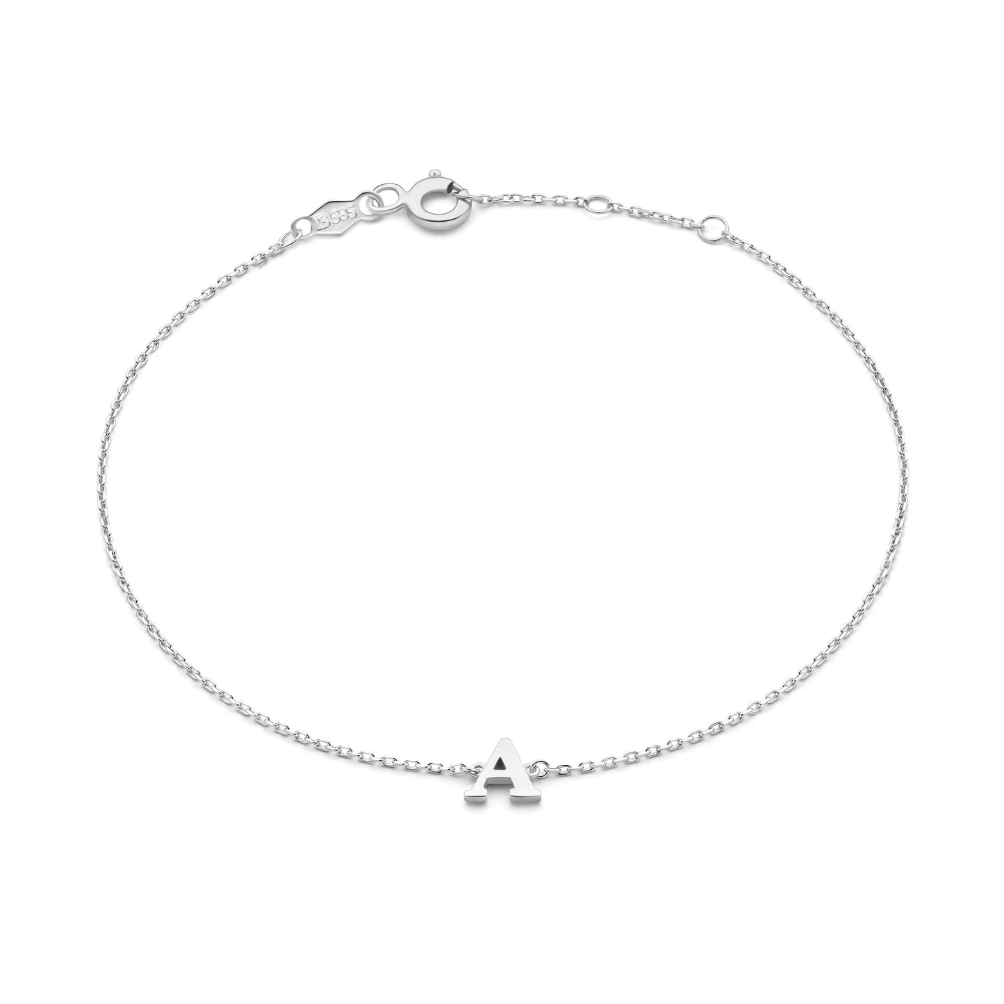 Saint Germain Rachel 14 karat white gold initial bracelet with letter -  - Isabel Bernard