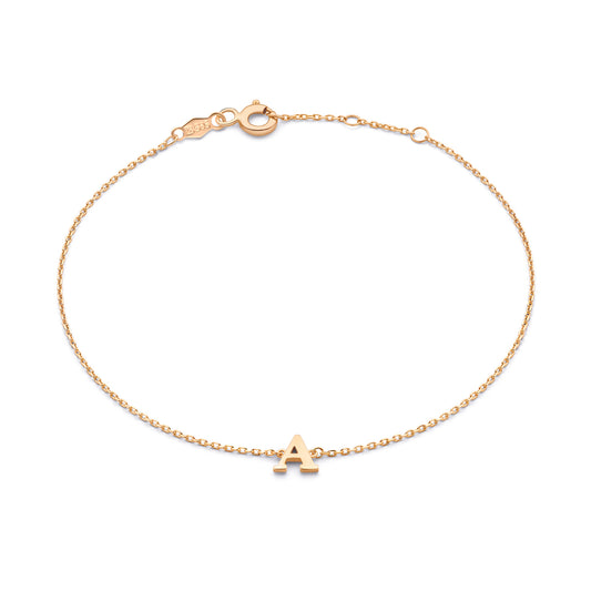 La Concorde Rachel 14 karat rose gold initial bracelet with letter -  - Isabel Bernard