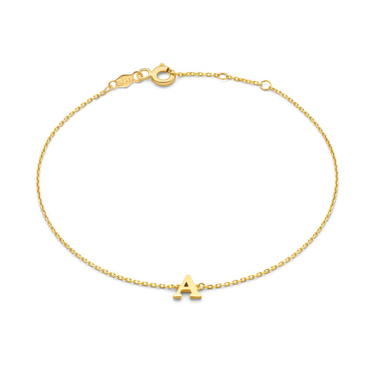 Le Marais Rachel 14 karat gold initial bracelet with letter -  - Isabel Bernard