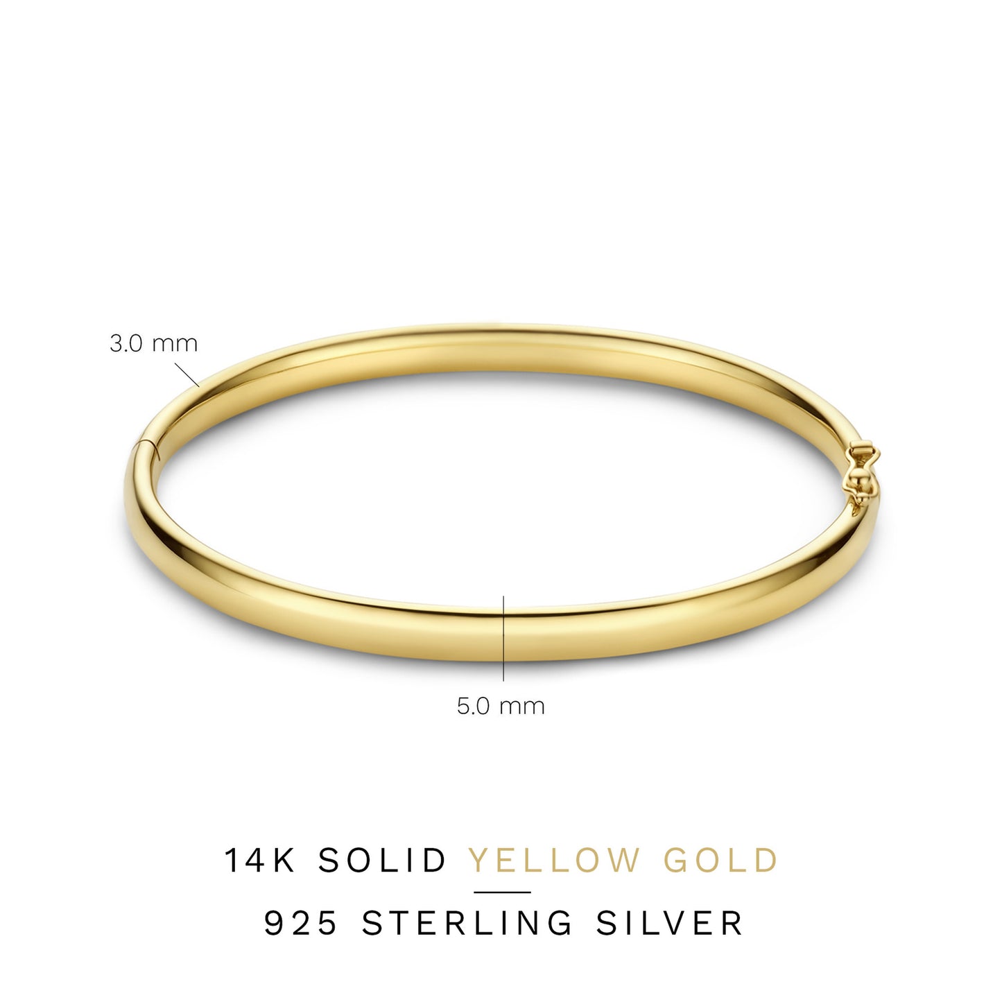 Cour d'Honneur Lucienne 14 karat gold bangle with round edge -  - Isabel Bernard