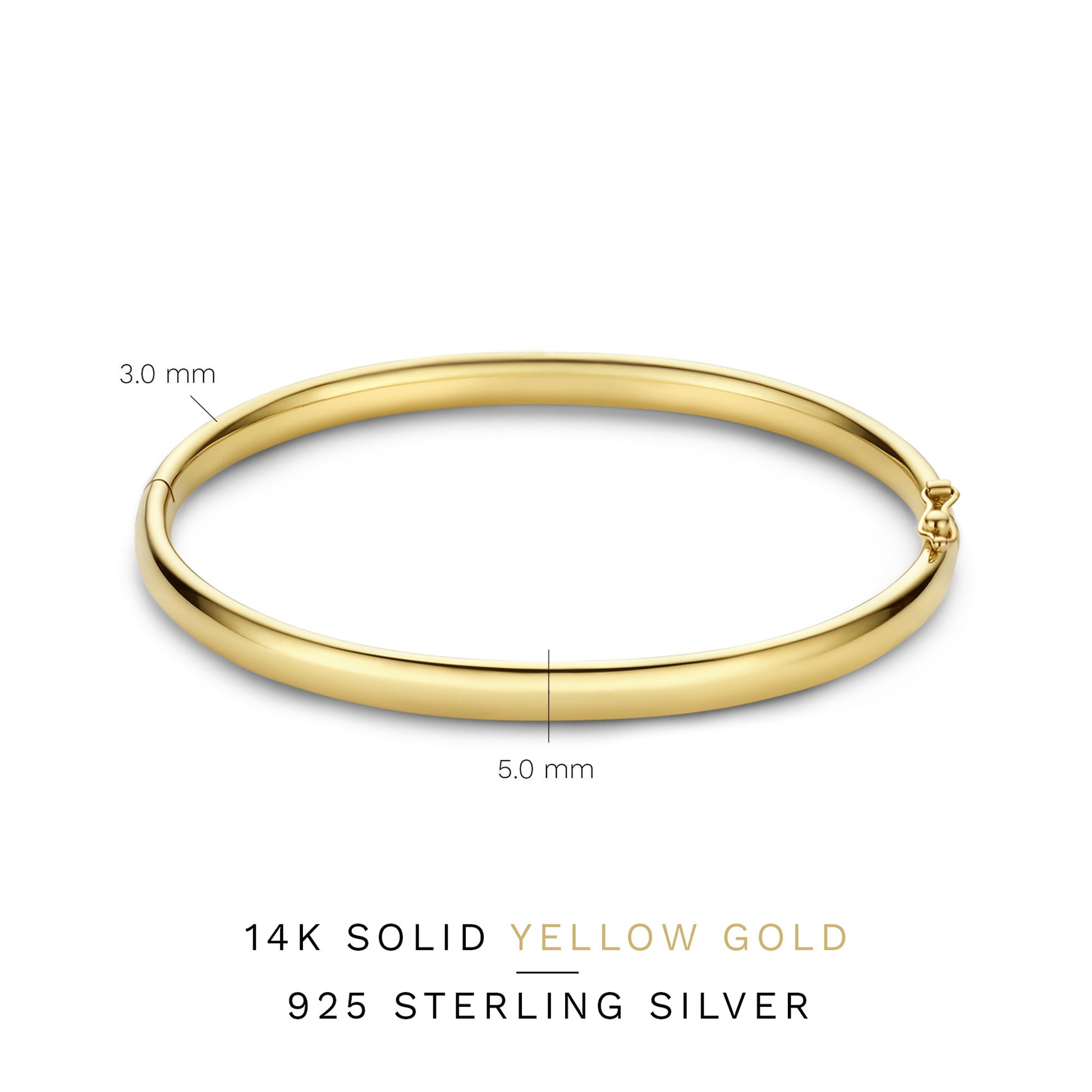 Cour d'Honneur Lucienne 14 karat gold bangle with round edge -  - Isabel Bernard