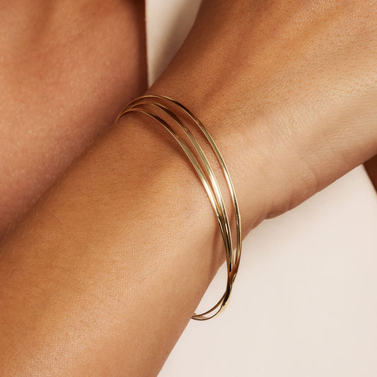 Rivoli Méline 14 karat gold bangles with 3 bracelets - - Isabel Bernard